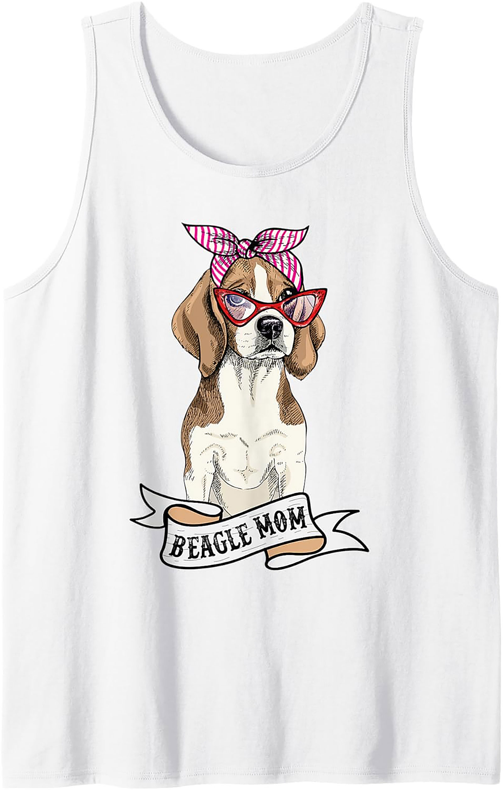 The Stylish Beagle Mom Graphic Tank Top | Cute Dog Lover Sleeveless Shirt