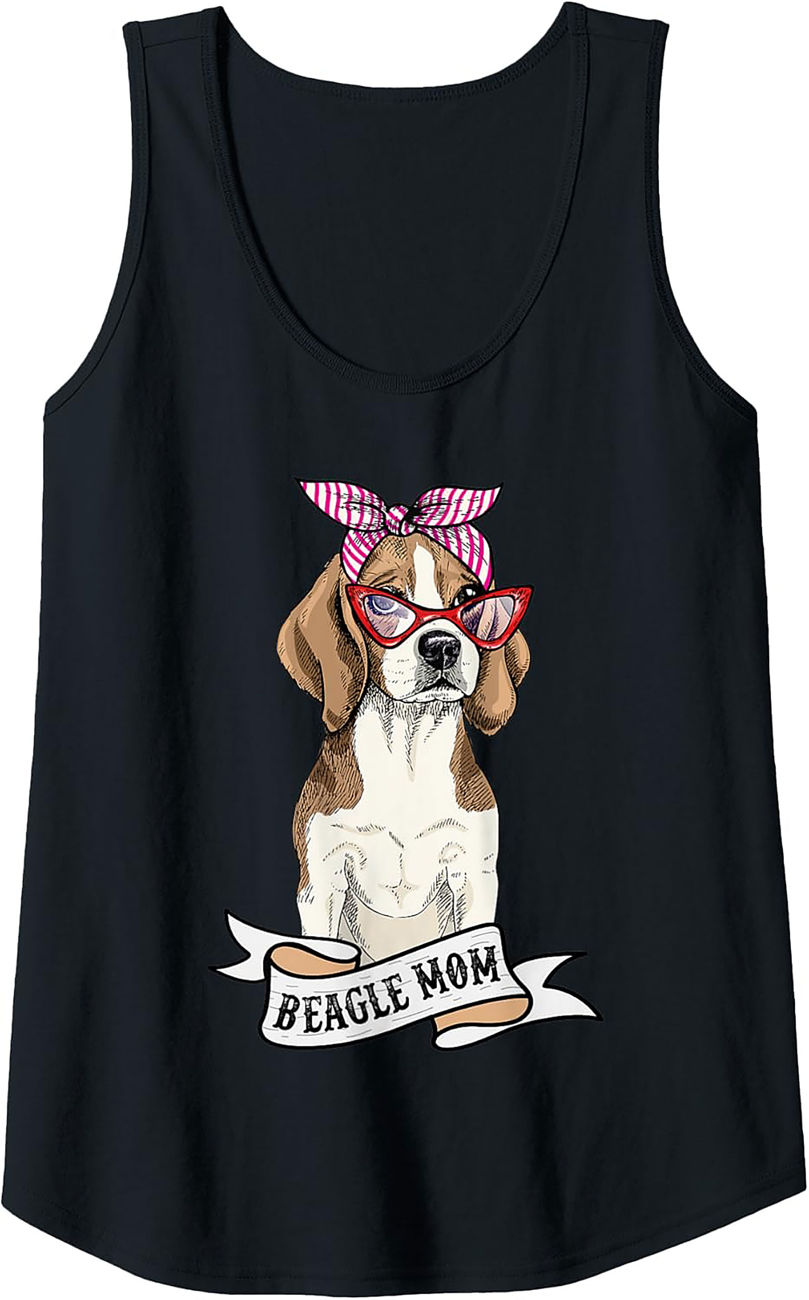 The Stylish Beagle Mom Graphic Tank Top | Cute Dog Lover Sleeveless Shirt