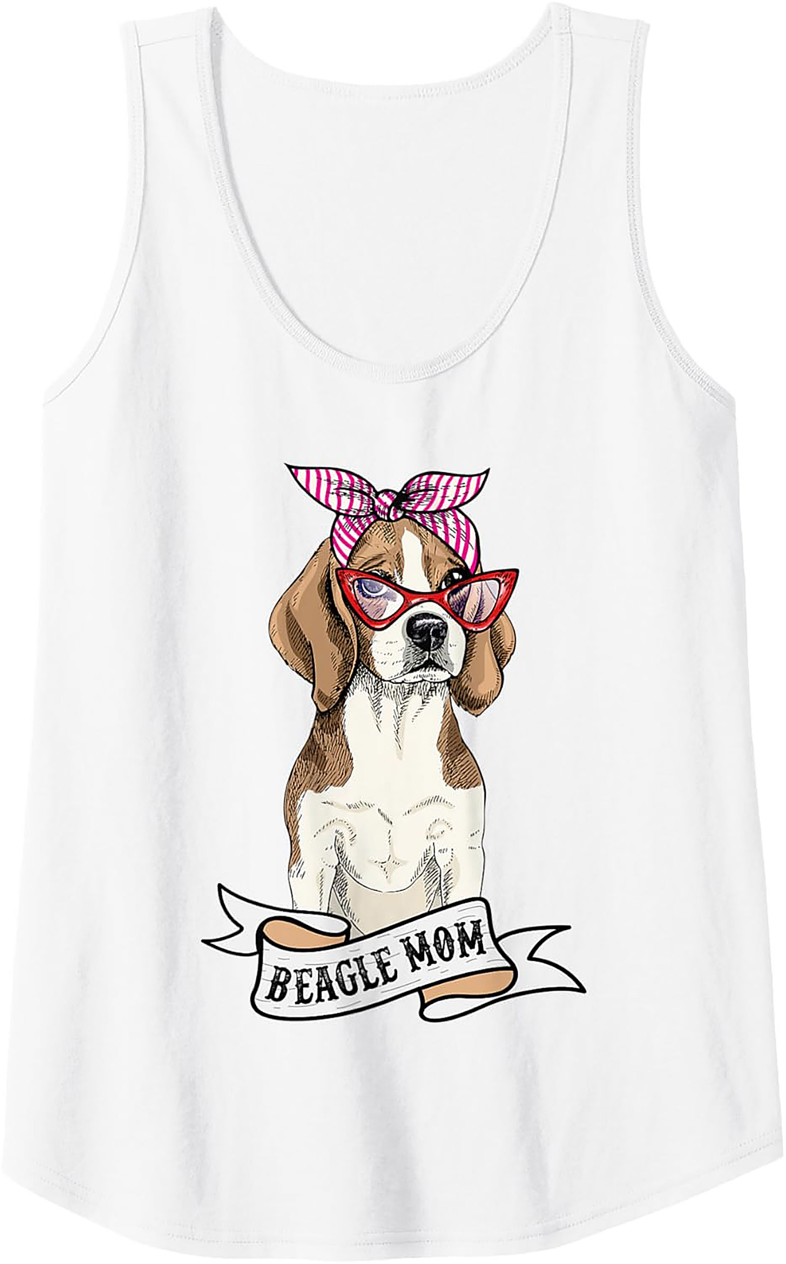 The Stylish Beagle Mom Graphic Tank Top | Cute Dog Lover Sleeveless Shirt