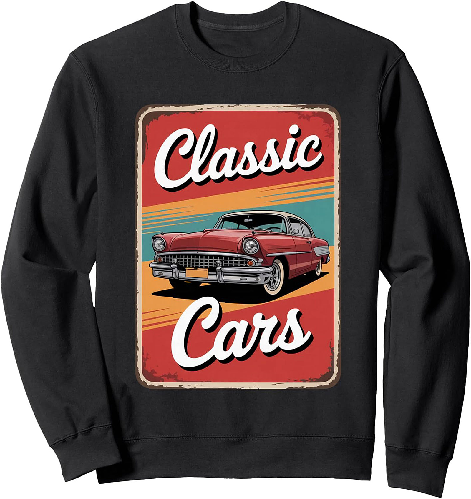 Classic Car Graphic Sweatshirt Vintage Pullover Gift