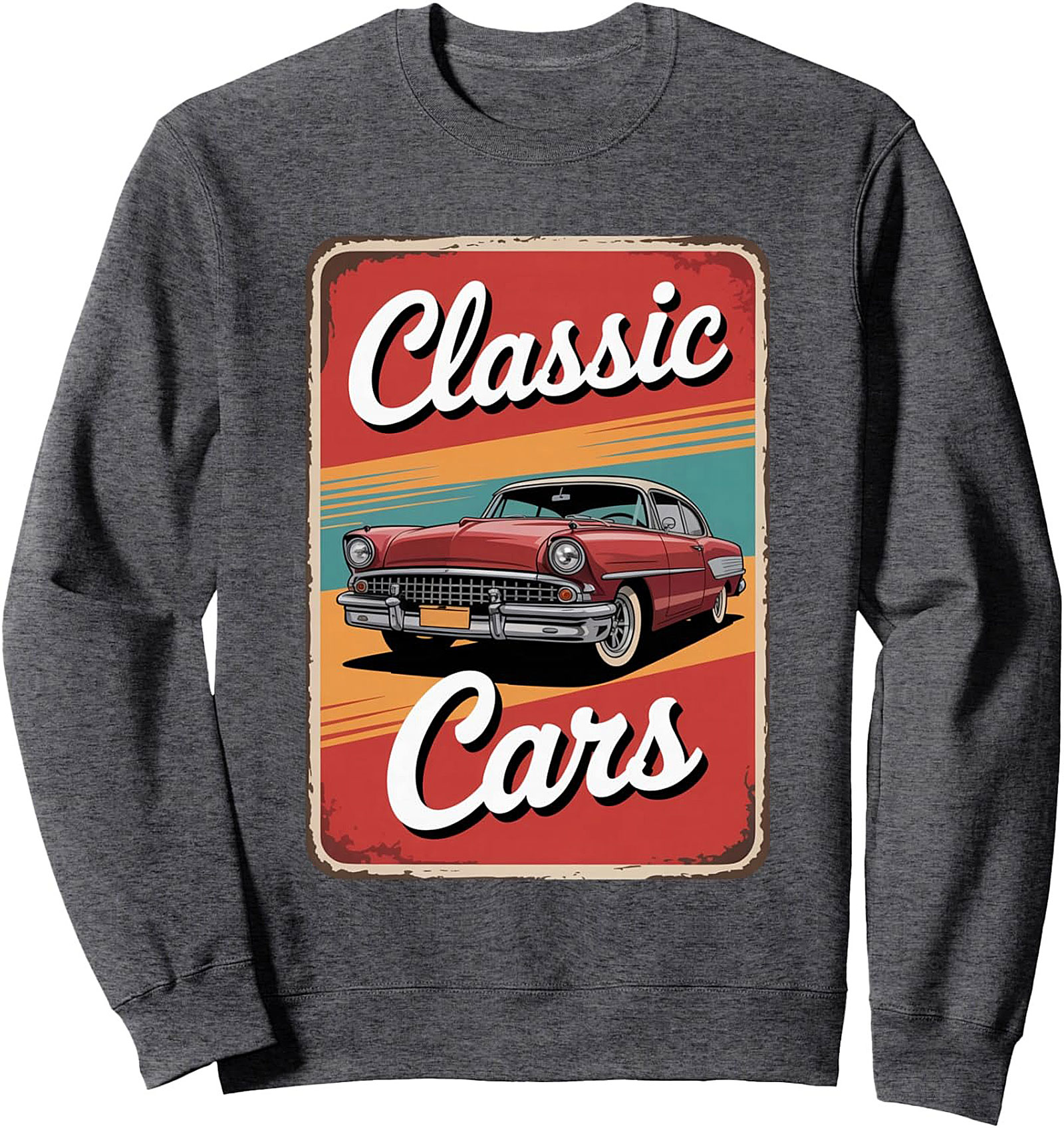 Classic Car Graphic Sweatshirt Vintage Pullover Gift