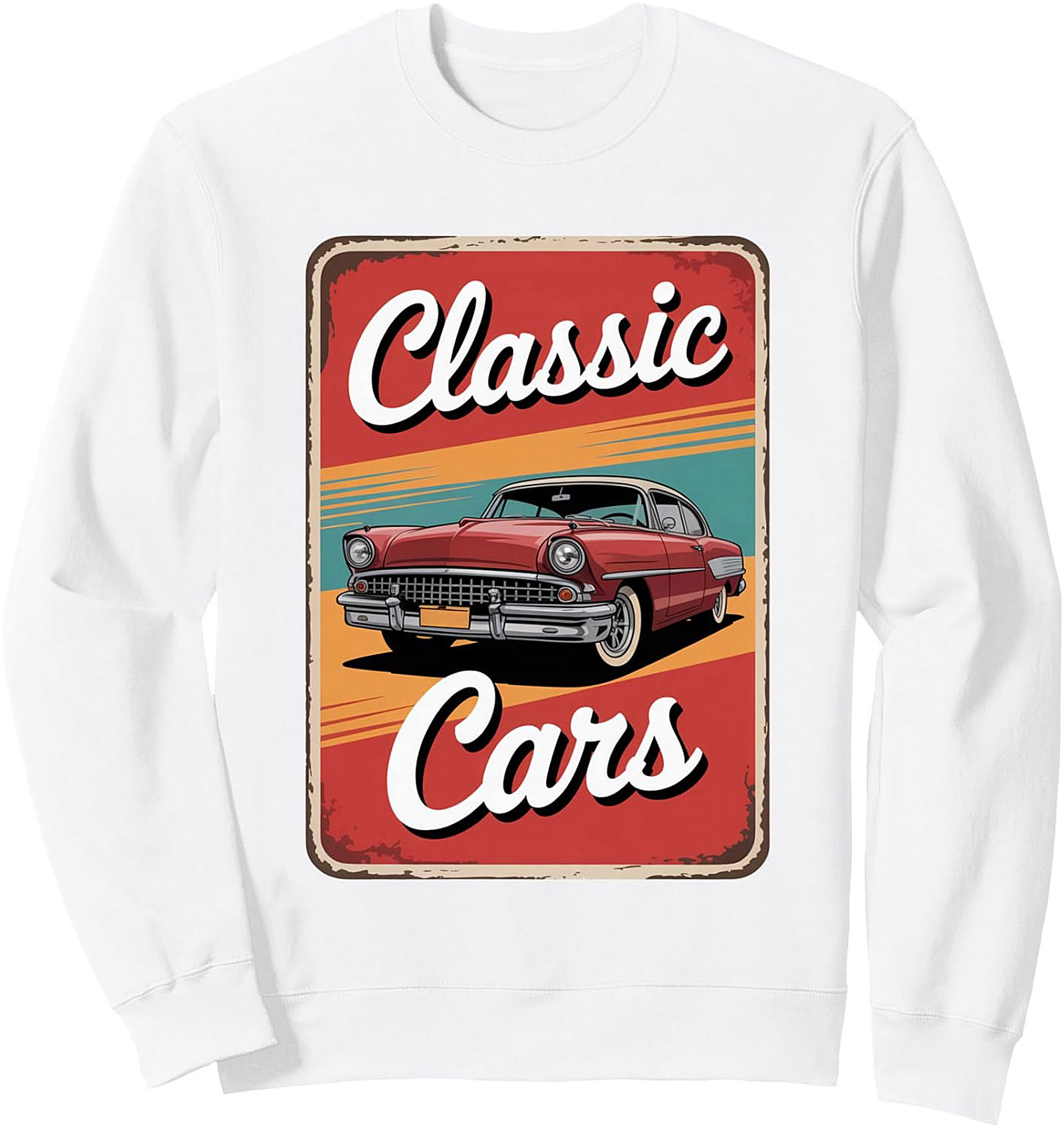 Classic Car Graphic Sweatshirt Vintage Pullover Gift