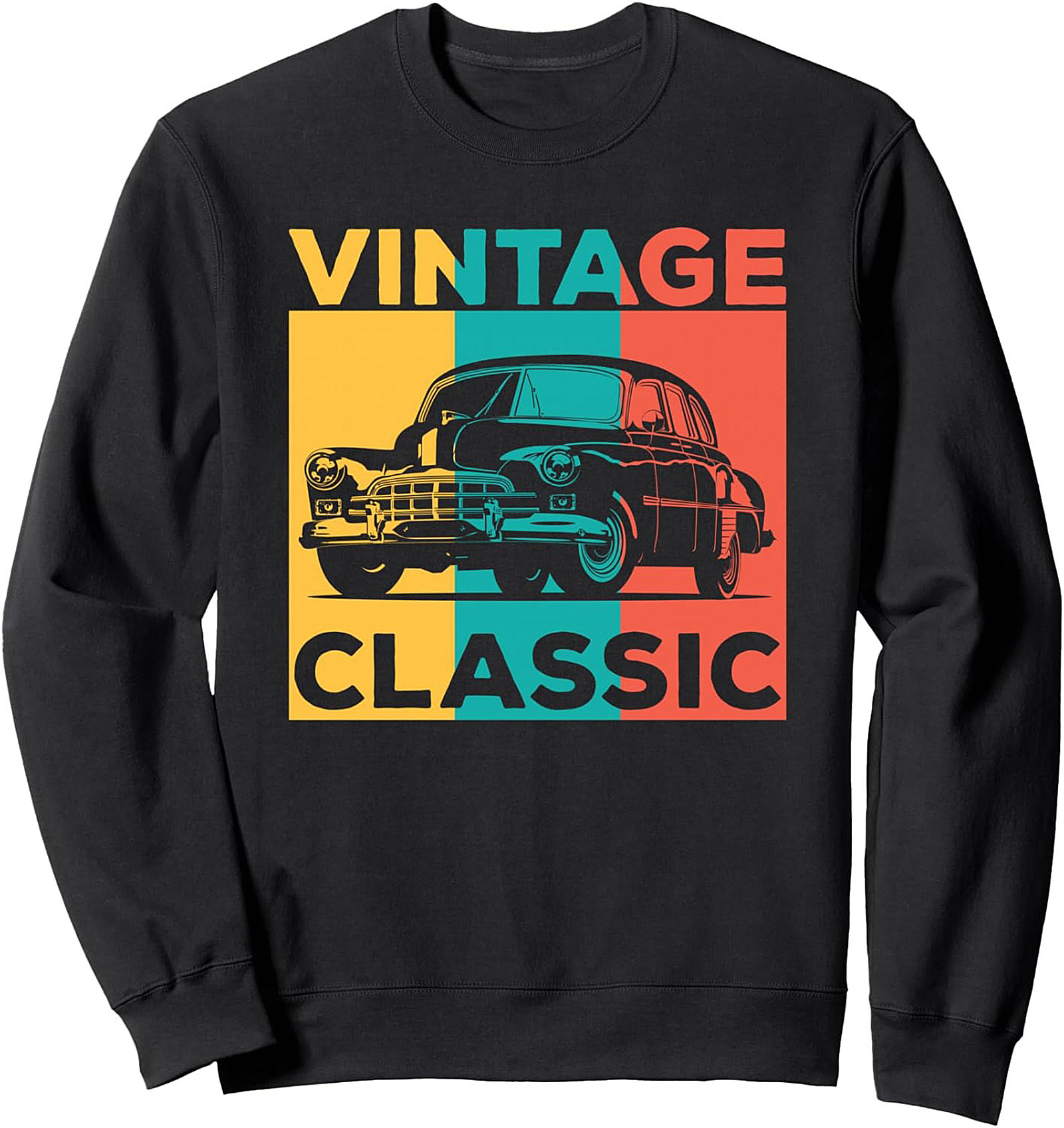 Vintage Car Graphic Sweatshirt Cozy Retro Pullover Gift