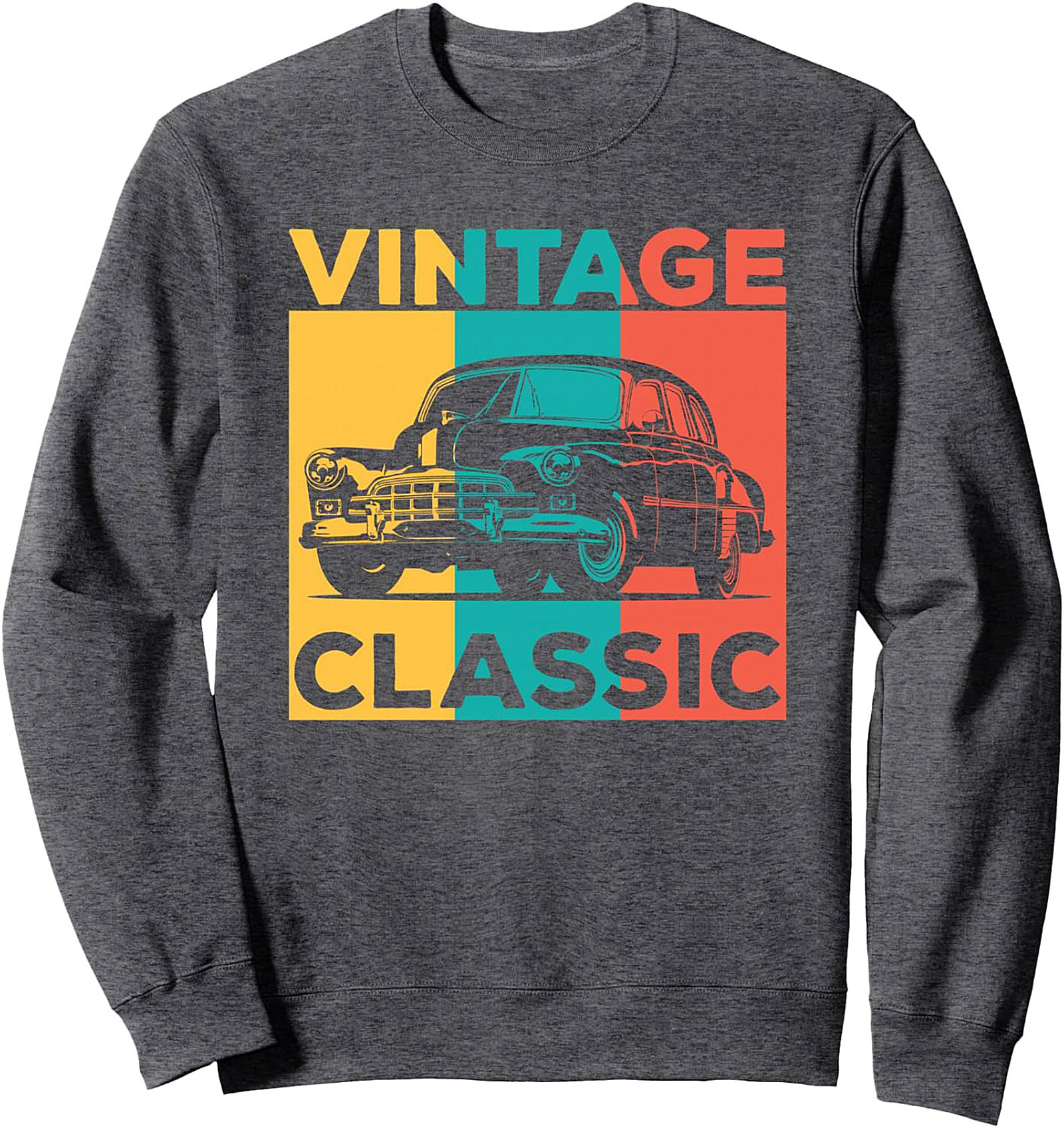 Vintage Car Graphic Sweatshirt Cozy Retro Pullover Gift