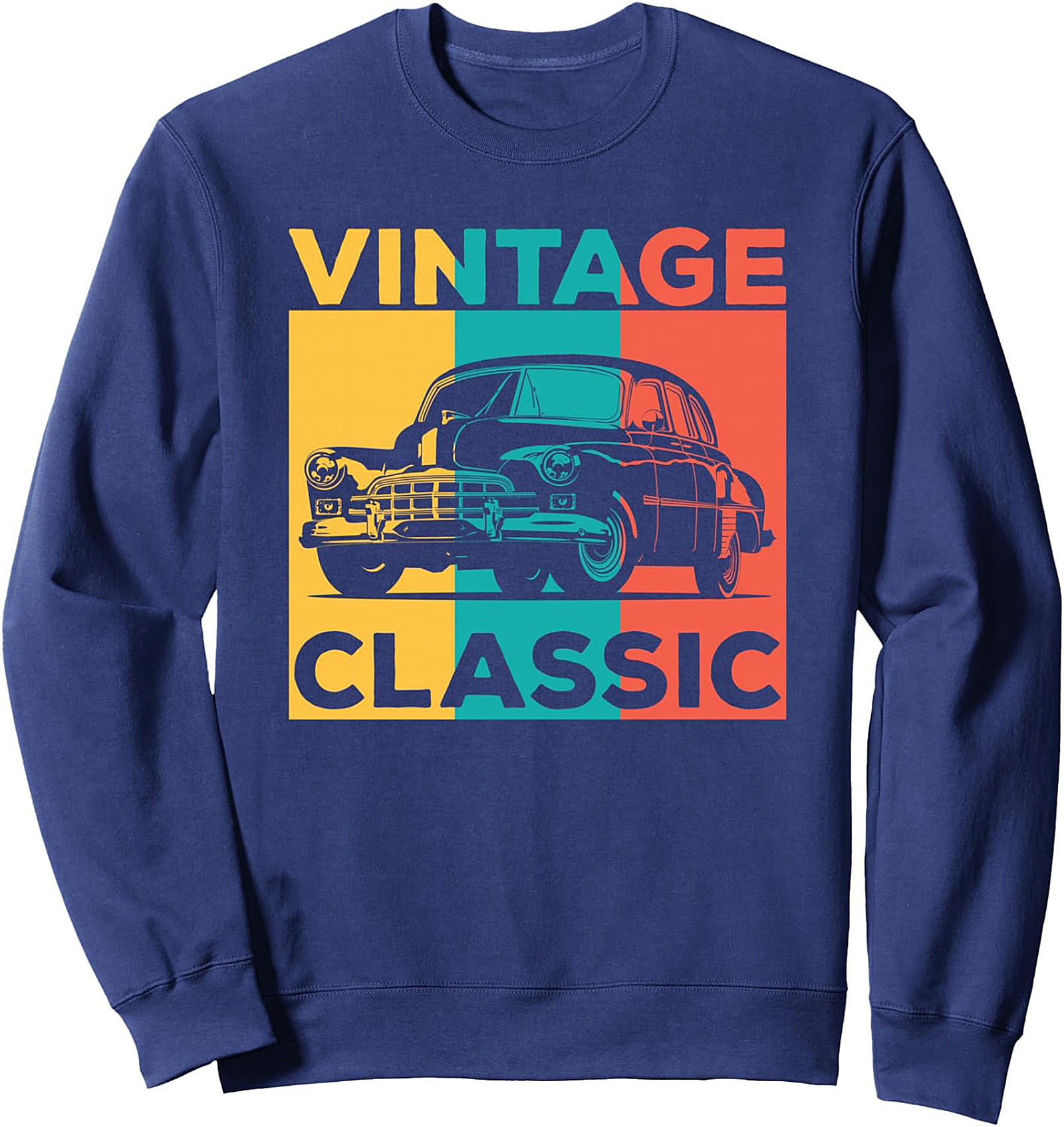 Vintage Car Graphic Sweatshirt Cozy Retro Pullover Gift
