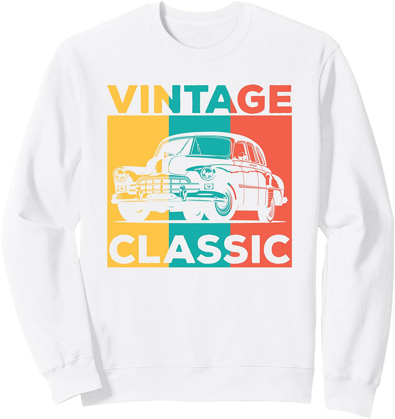Vintage Car Graphic Sweatshirt Cozy Retro Pullover Gift