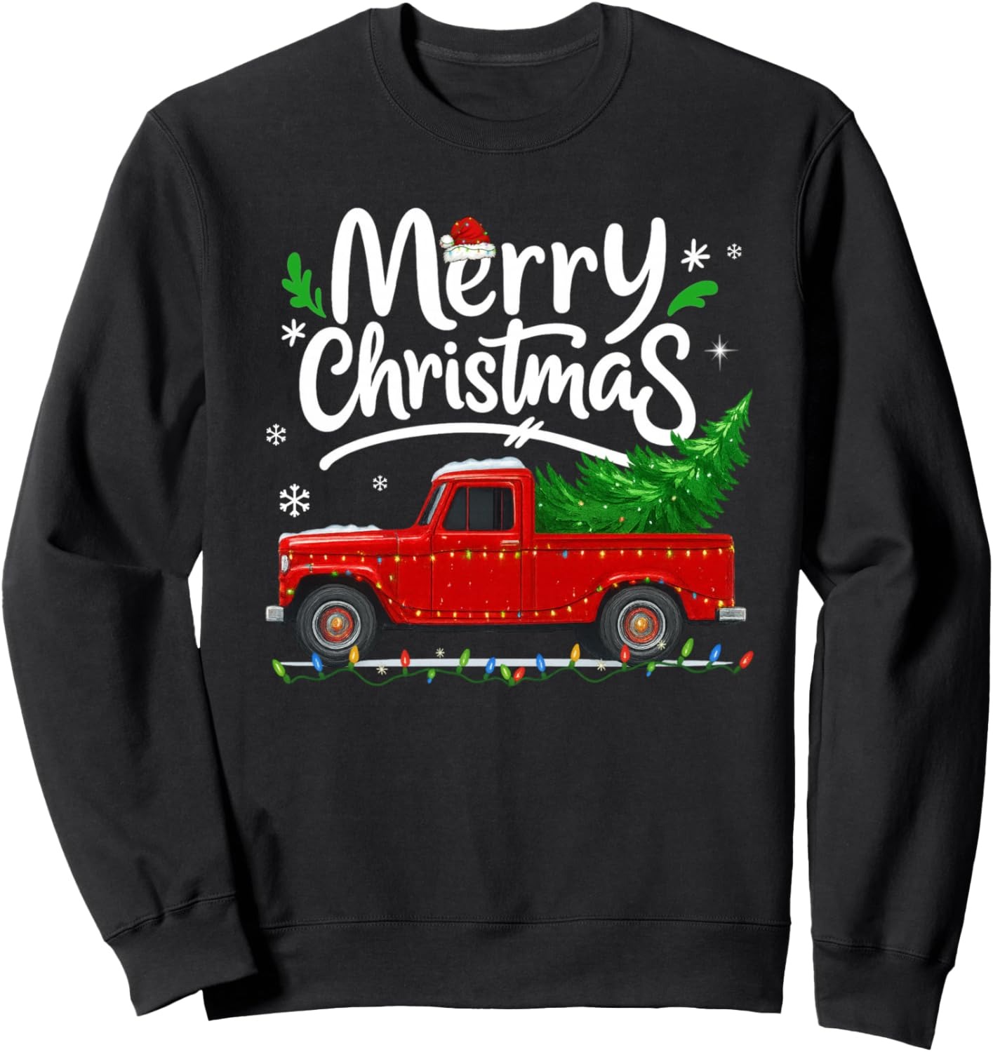 Vintage Christmas Truck Crewneck Sweatshirt Holiday Gift