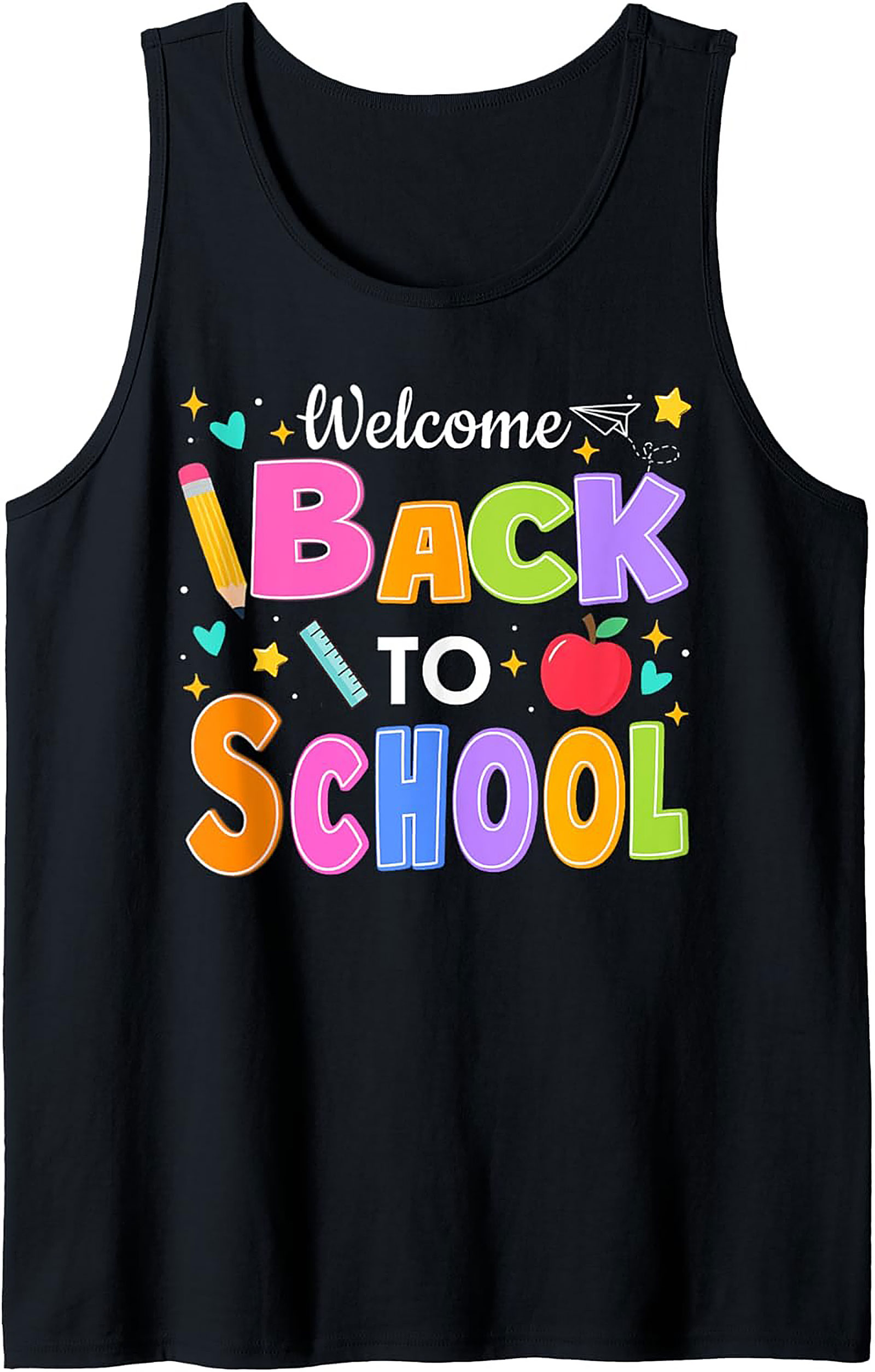Welcome Back To School Graphic Tank Top | Teacher Outfit Sleeveless Shirt