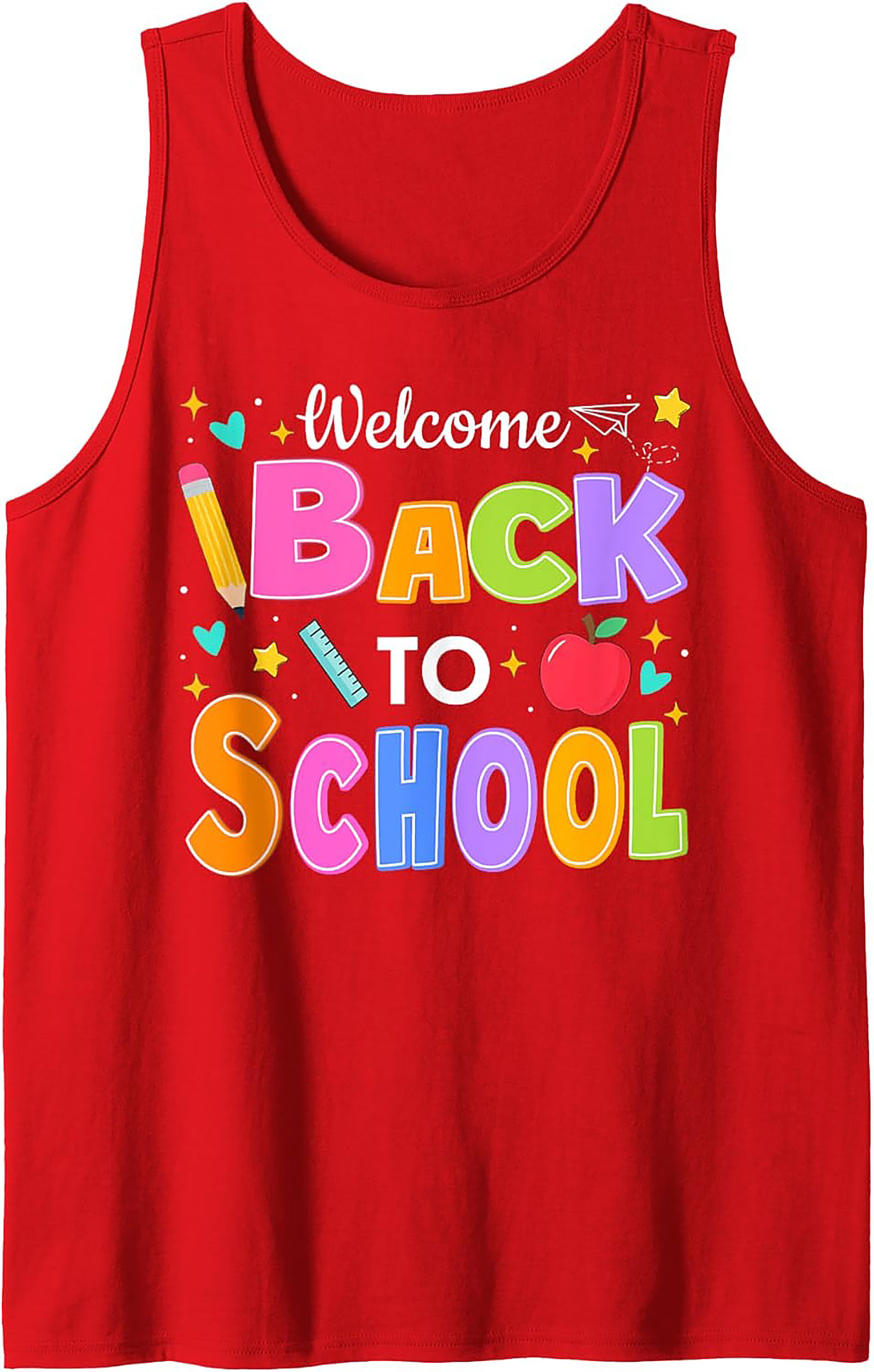 Welcome Back To School Graphic Tank Top | Teacher Outfit Sleeveless Shirt