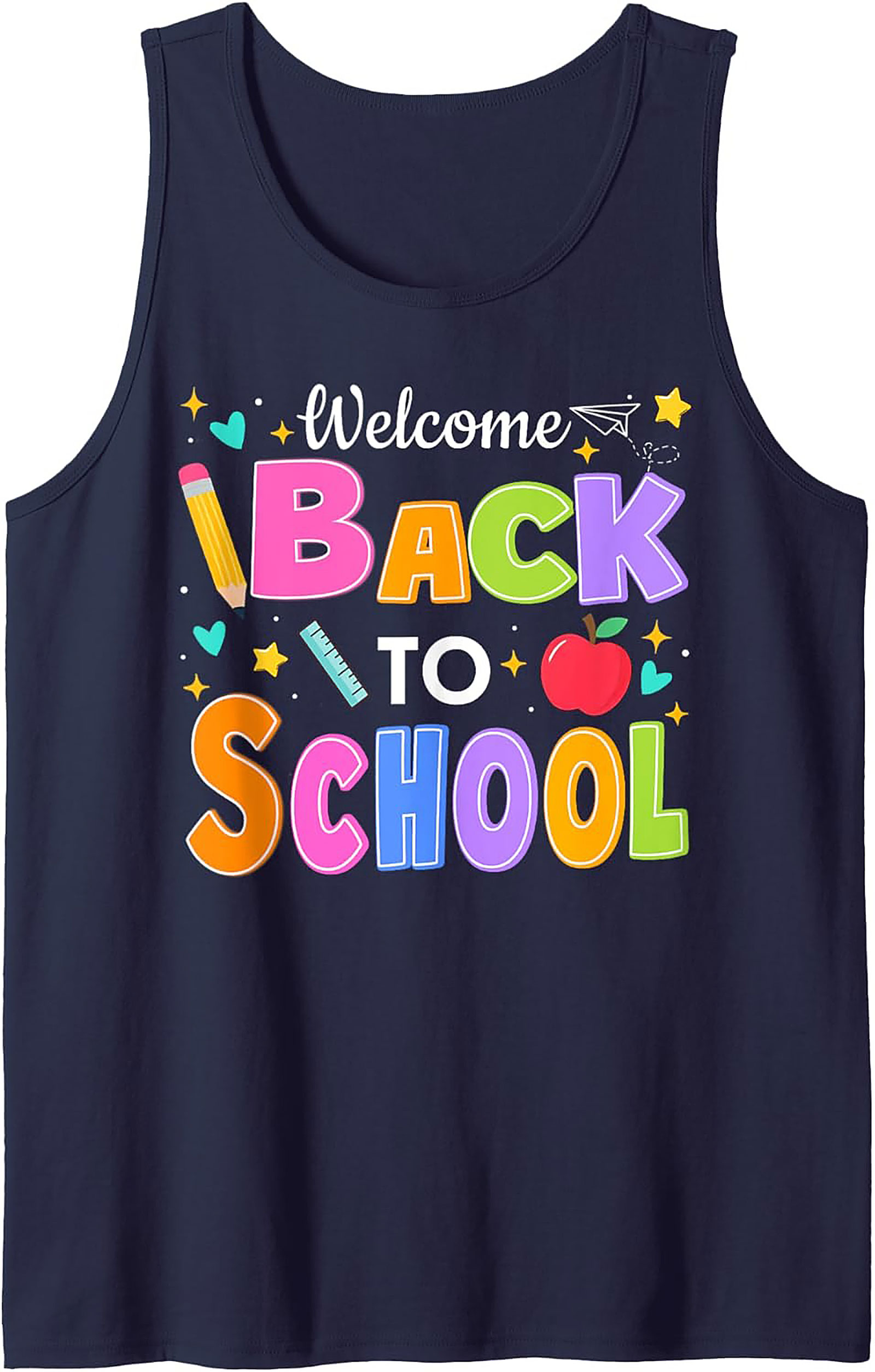 Welcome Back To School Graphic Tank Top | Teacher Outfit Sleeveless Shirt