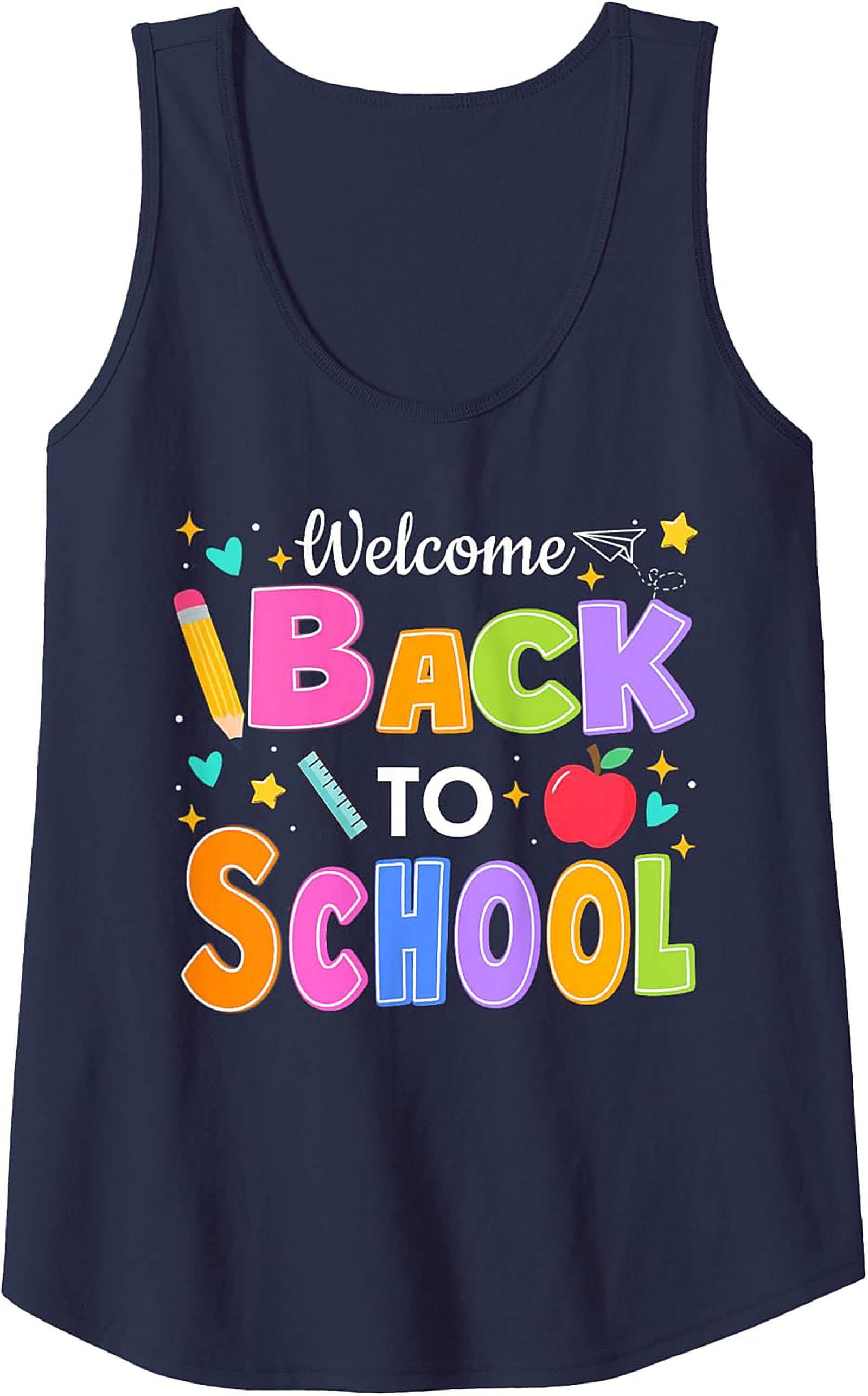 Welcome Back To School Graphic Tank Top | Teacher Outfit Sleeveless Shirt