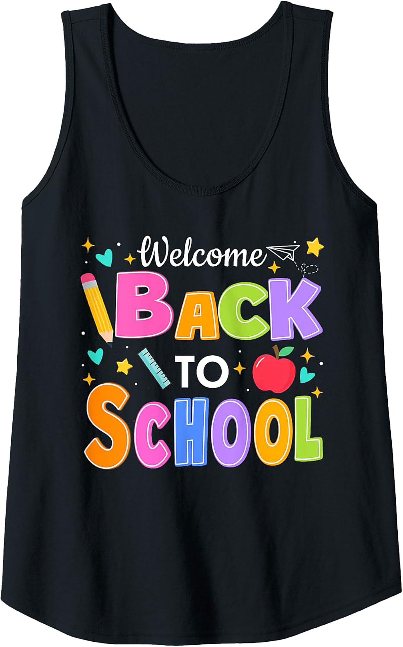 Welcome Back To School Graphic Tank Top | Teacher Outfit Sleeveless Shirt