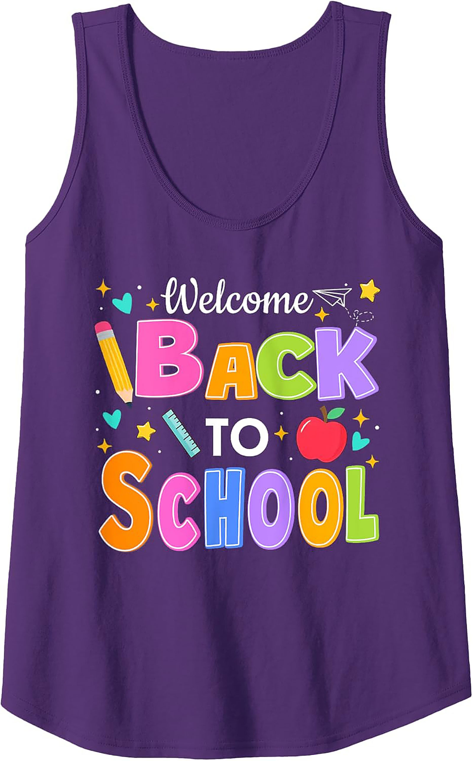 Welcome Back To School Graphic Tank Top | Teacher Outfit Sleeveless Shirt
