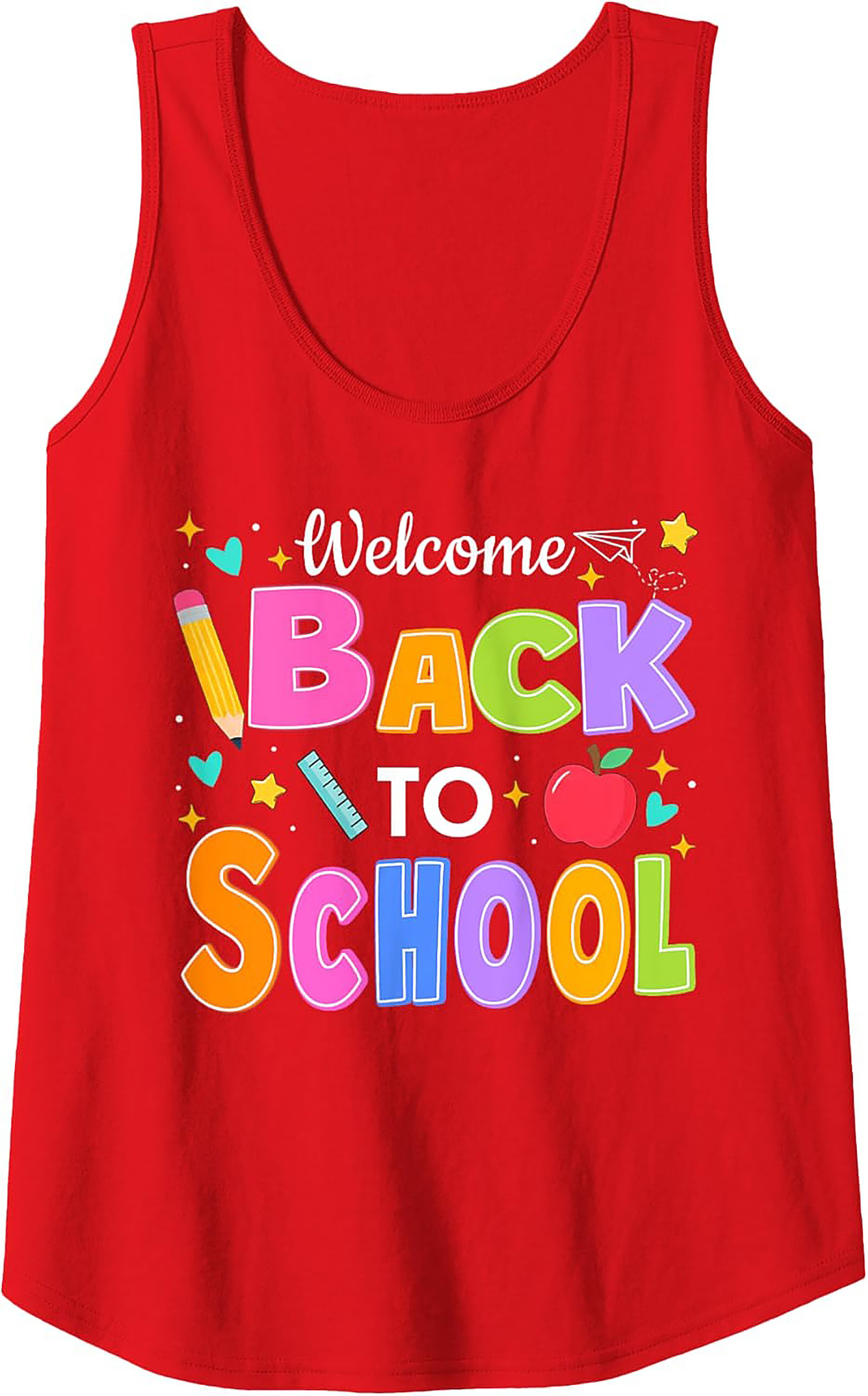 Welcome Back To School Graphic Tank Top | Teacher Outfit Sleeveless Shirt
