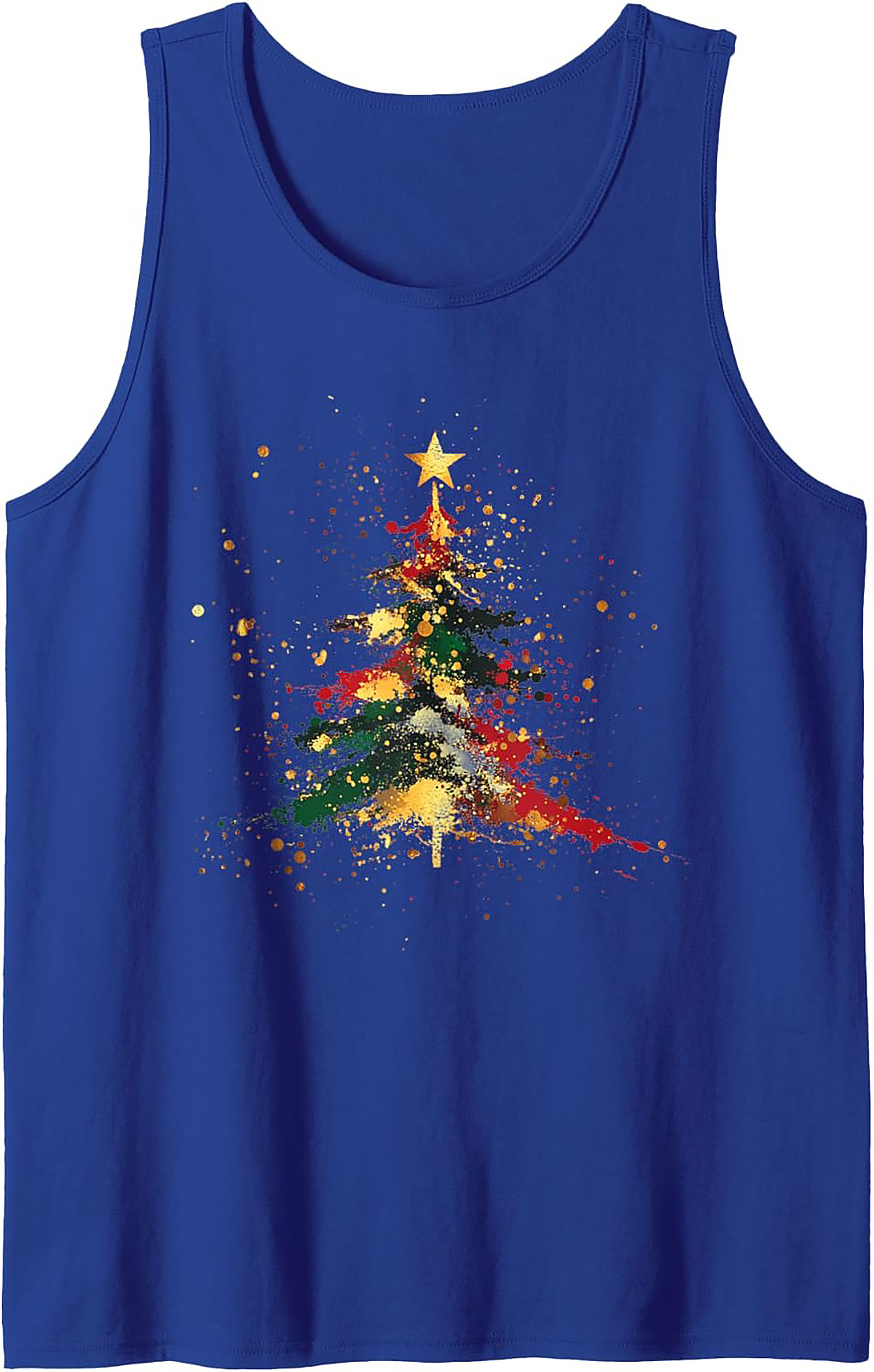 Abstract Christmas Tree Tank Top Holiday Graphic Tank