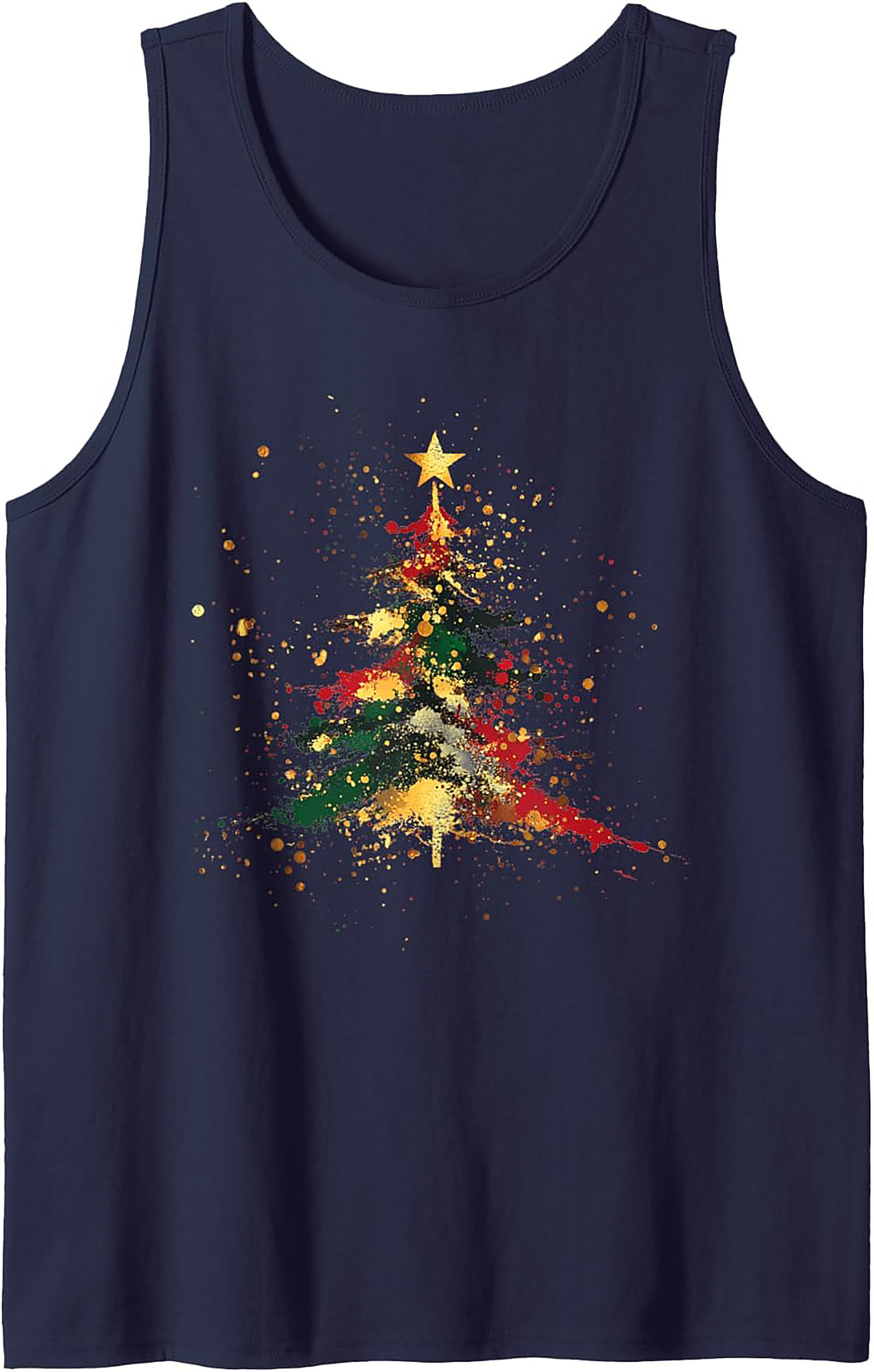 Abstract Christmas Tree Tank Top Holiday Graphic Tank