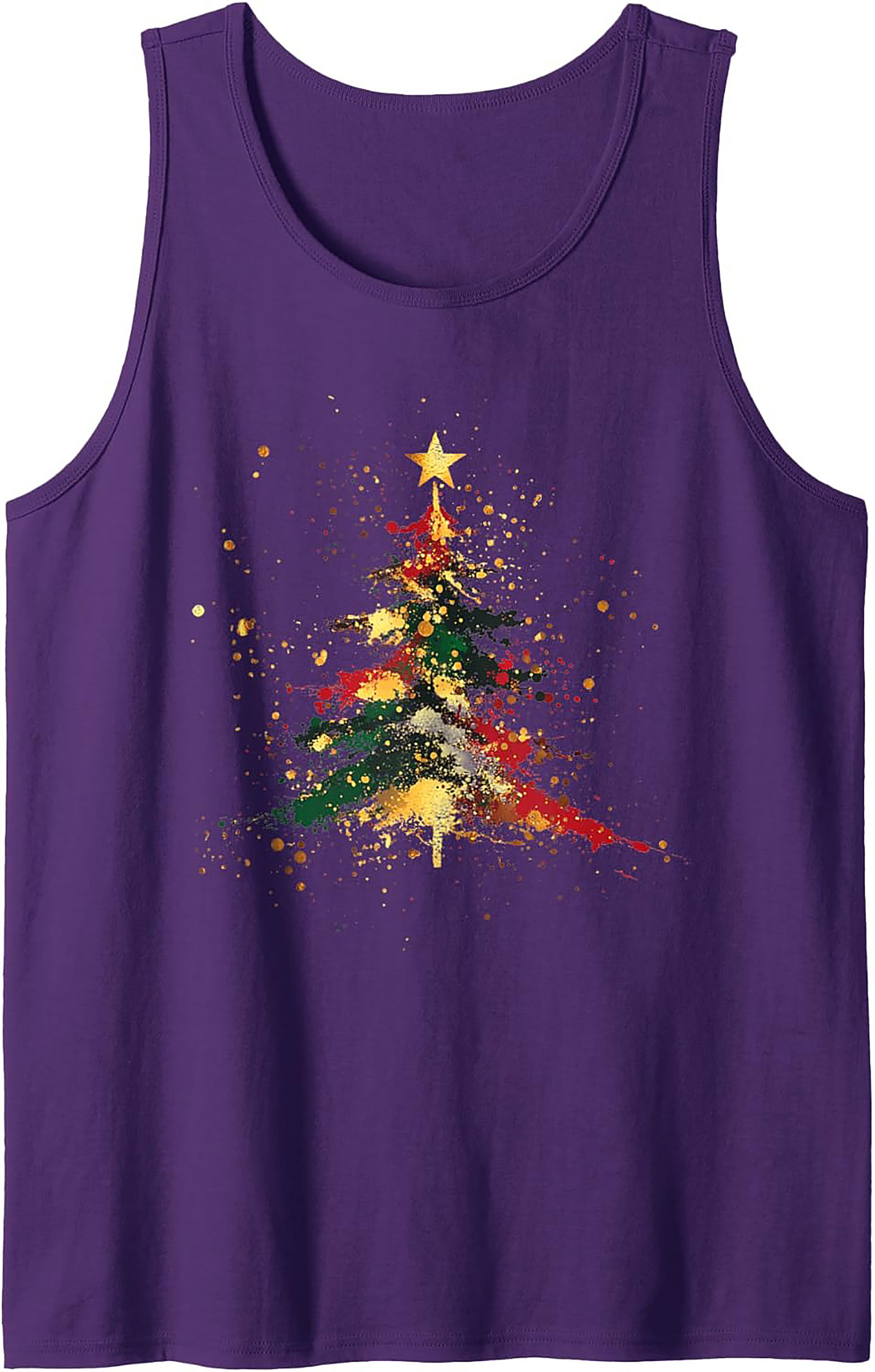 Abstract Christmas Tree Tank Top Holiday Graphic Tank