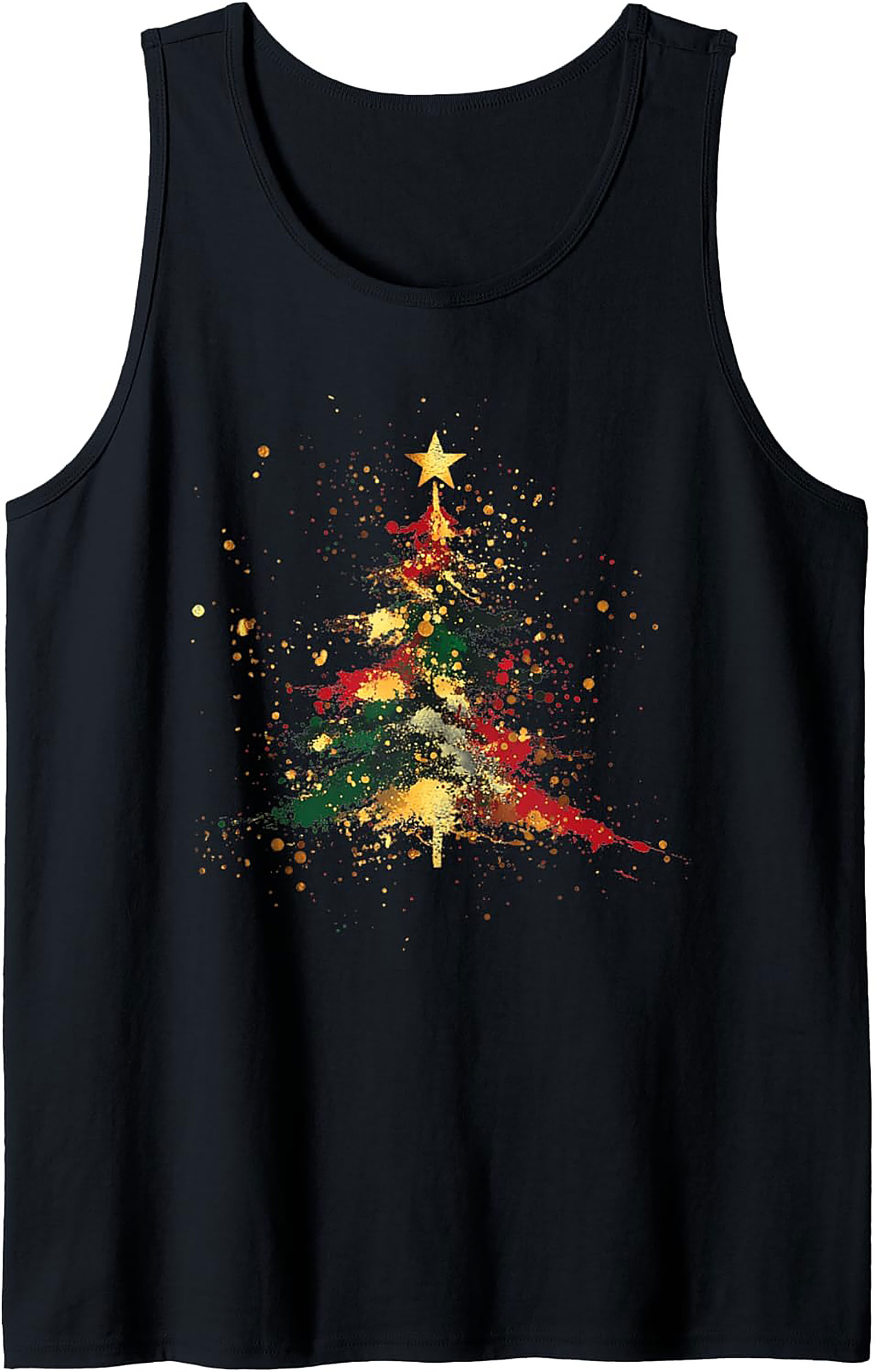 Abstract Christmas Tree Tank Top Holiday Graphic Tank