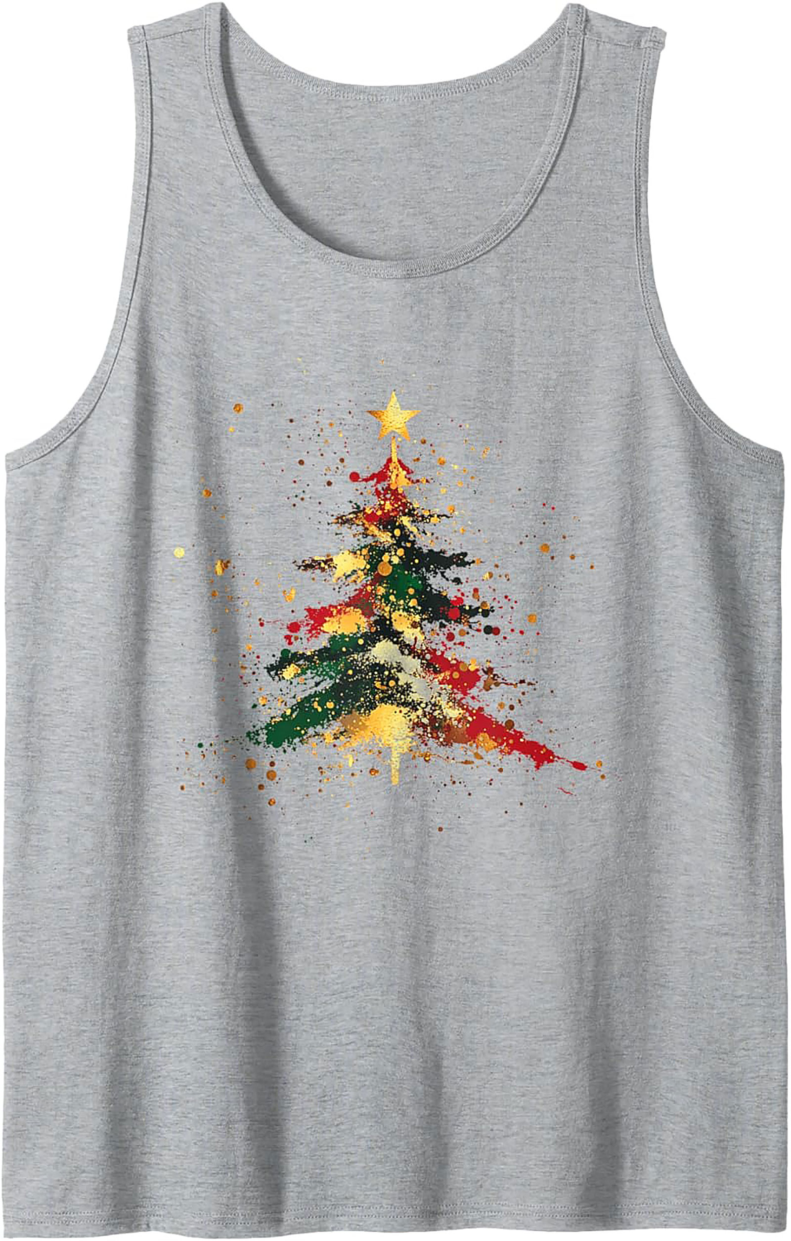 Abstract Christmas Tree Tank Top Holiday Graphic Tank