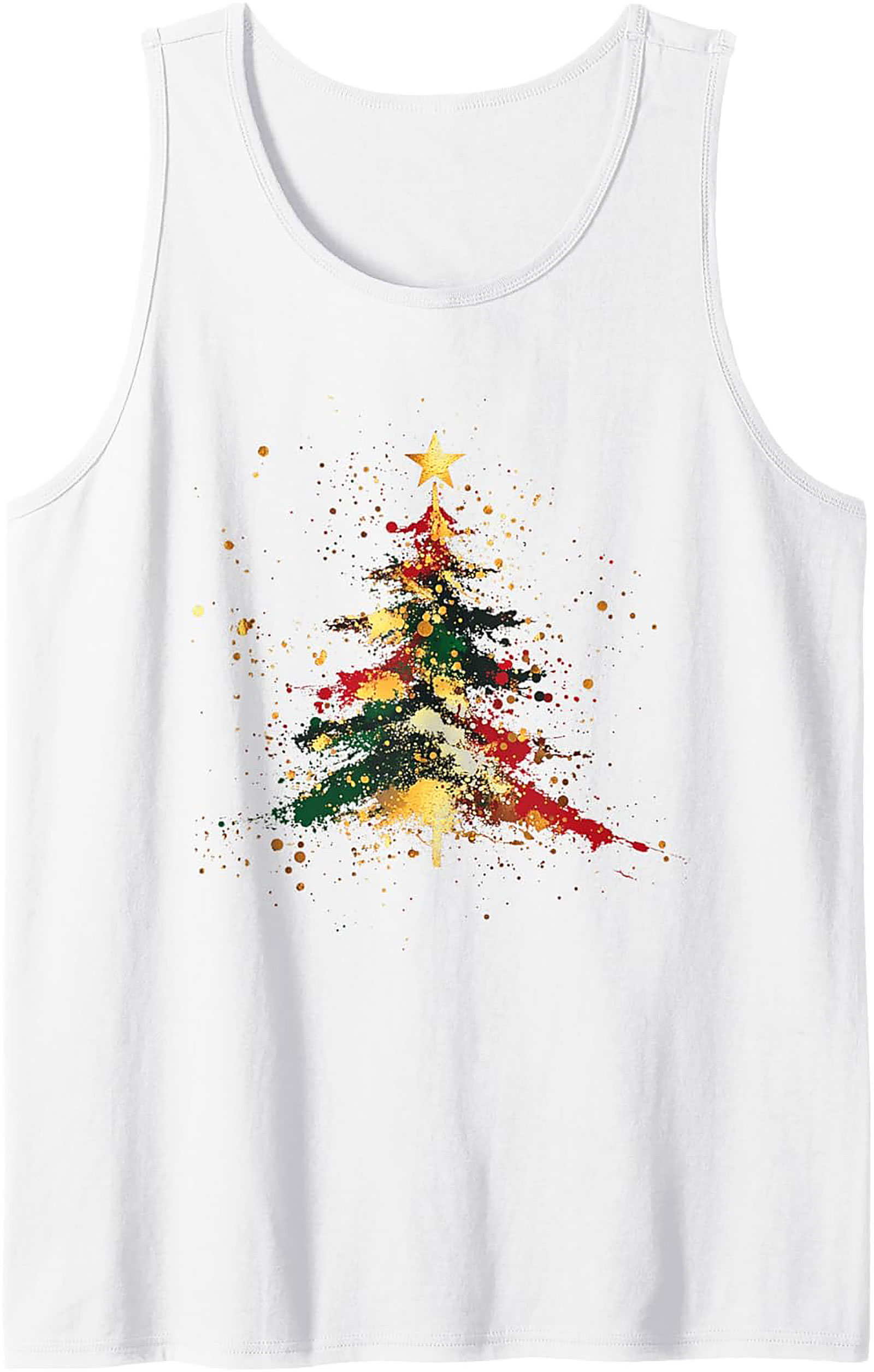 Abstract Christmas Tree Tank Top Holiday Graphic Tank
