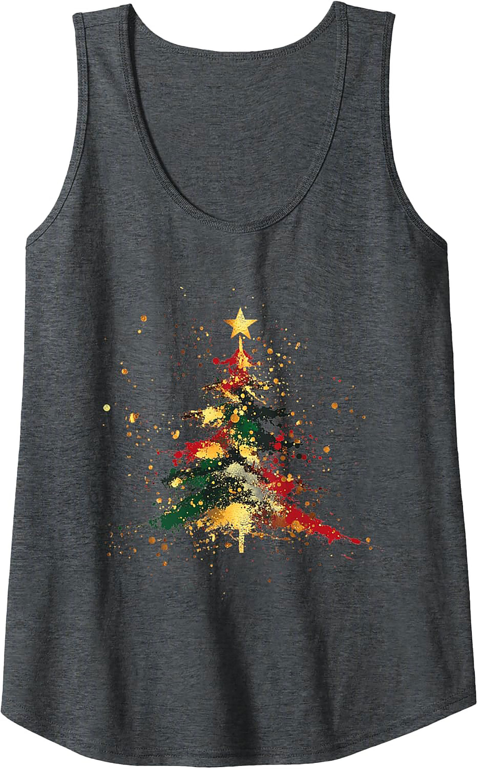Abstract Christmas Tree Tank Top Holiday Graphic Tank