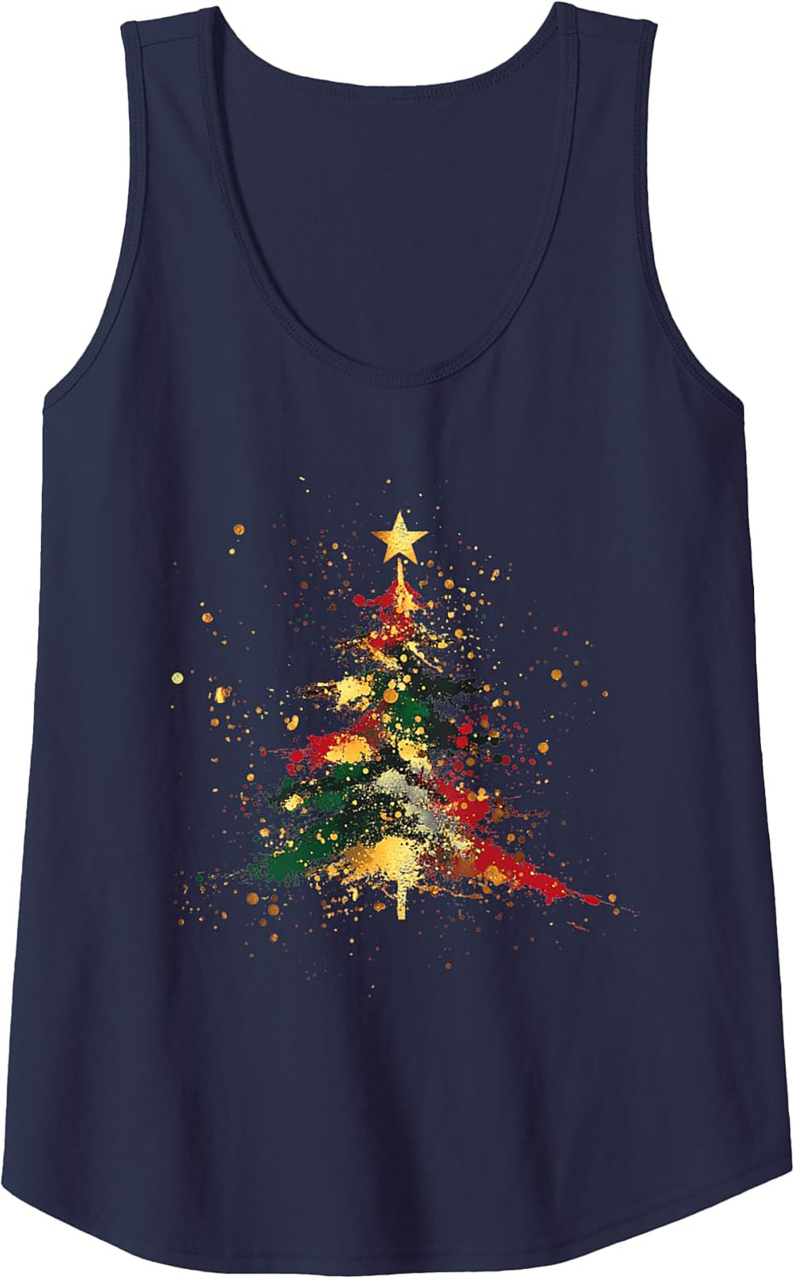 Abstract Christmas Tree Tank Top Holiday Graphic Tank