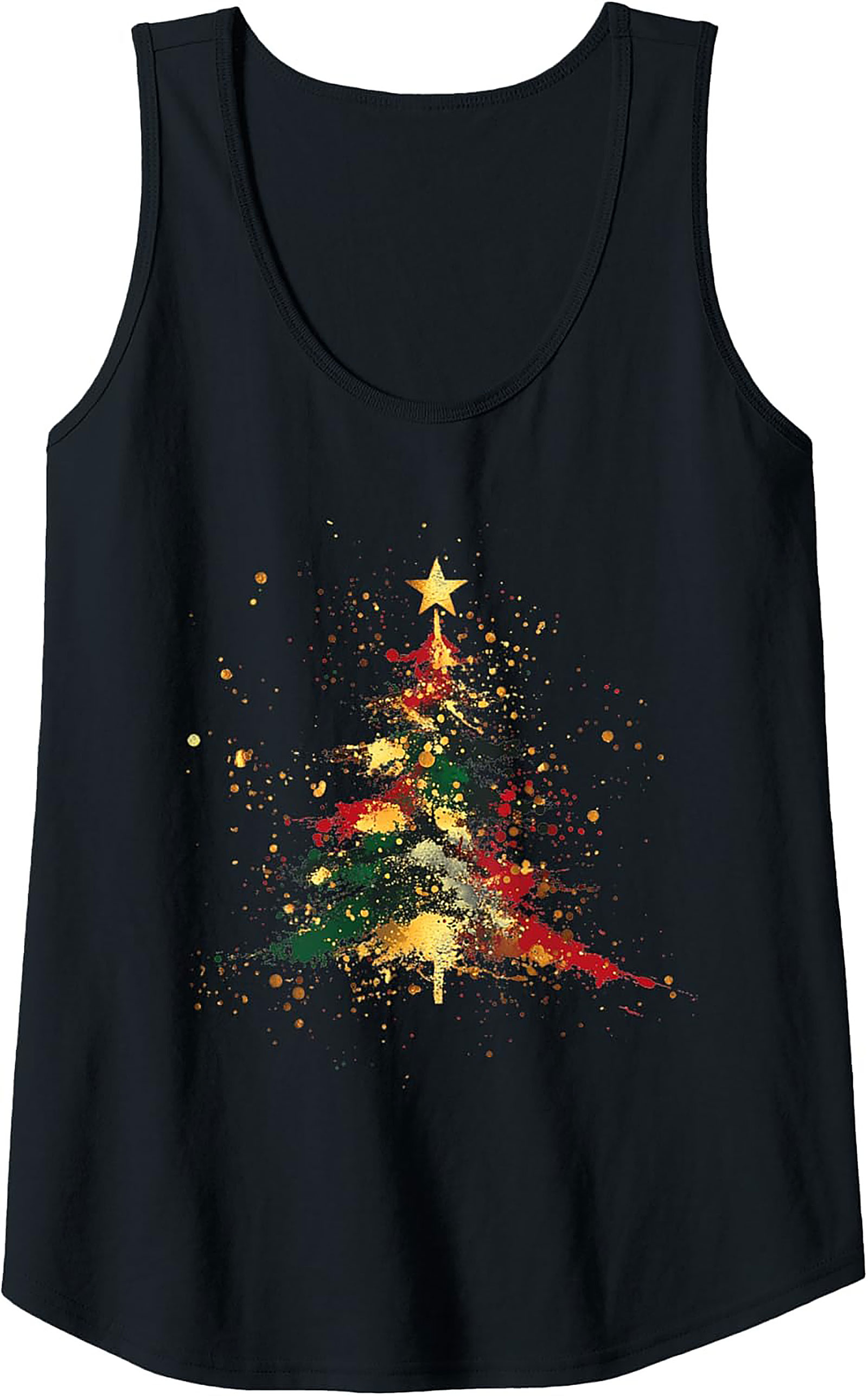 Abstract Christmas Tree Tank Top Holiday Graphic Tank