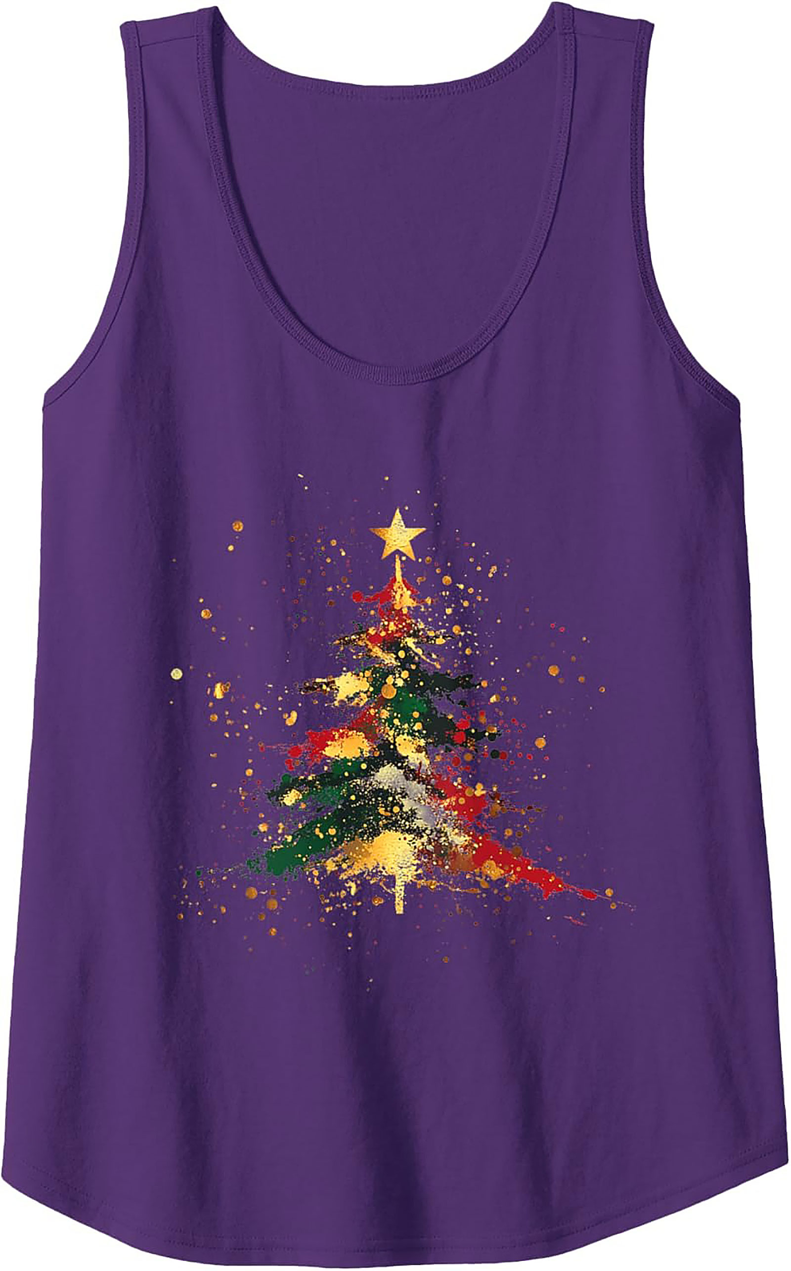 Abstract Christmas Tree Tank Top Holiday Graphic Tank
