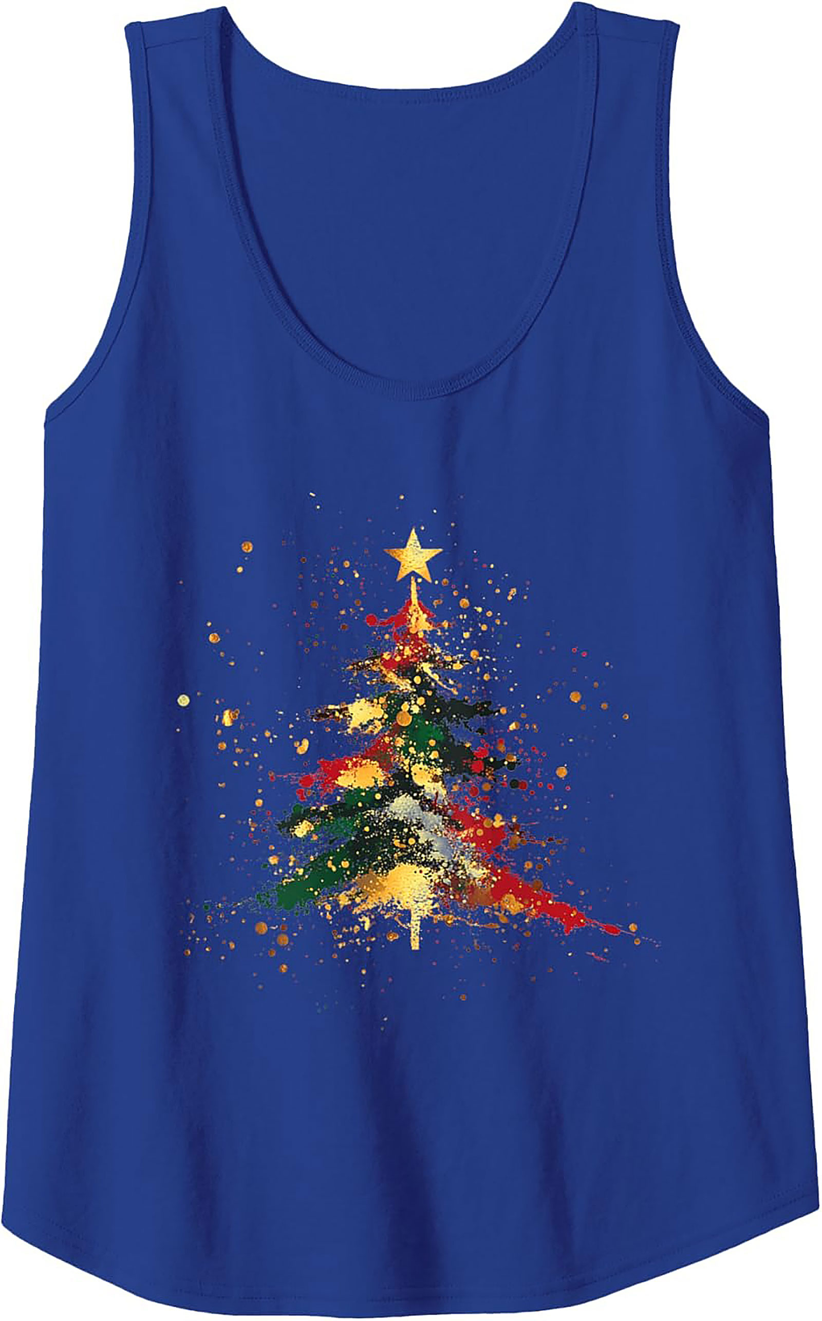 Abstract Christmas Tree Tank Top Holiday Graphic Tank