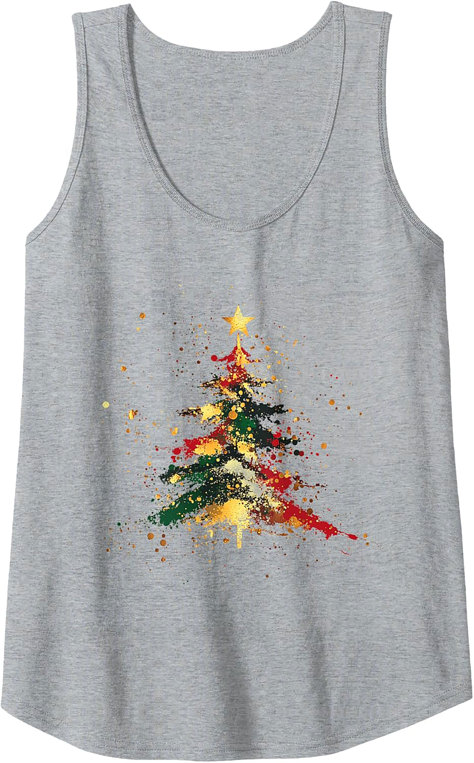 Abstract Christmas Tree Tank Top Holiday Graphic Tank