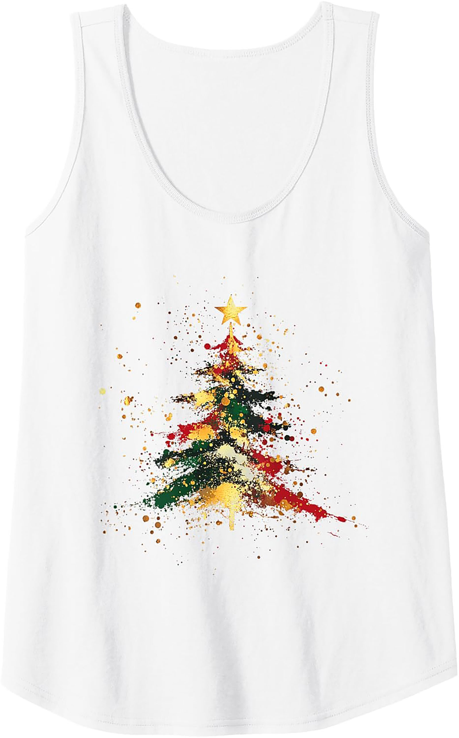 Abstract Christmas Tree Tank Top Holiday Graphic Tank