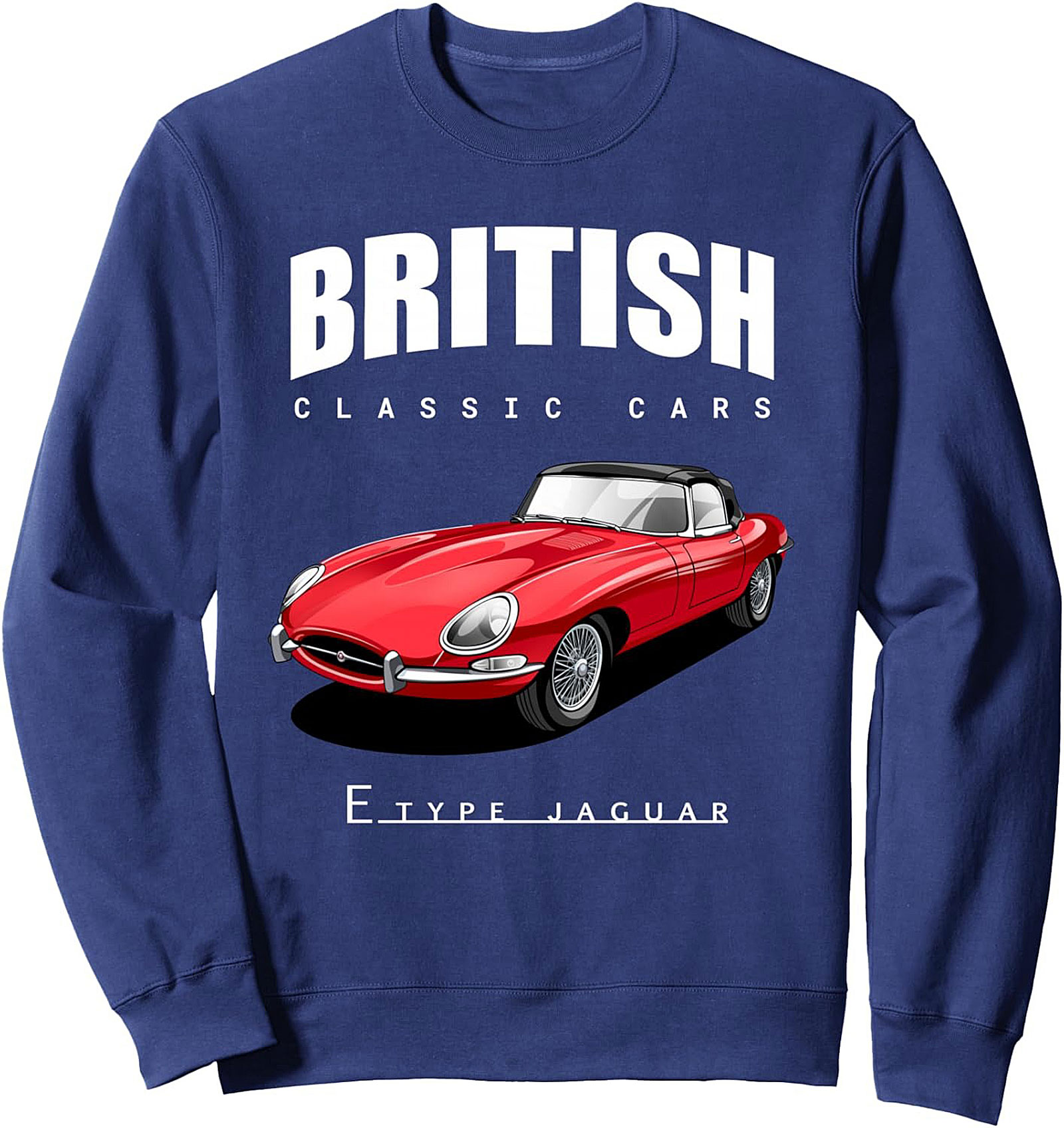 Jaguar E-Type Crewneck Sweatshirt British Classic Car Gift