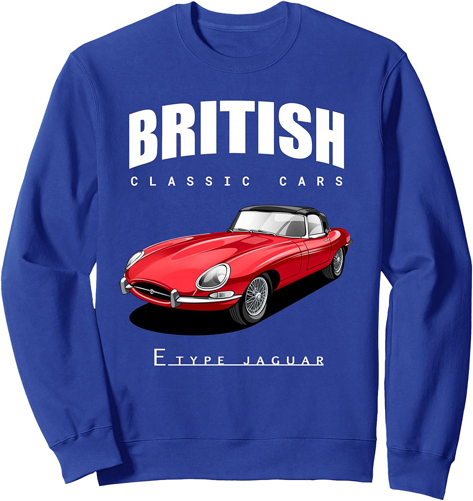 Jaguar E-Type Crewneck Sweatshirt British Classic Car Gift