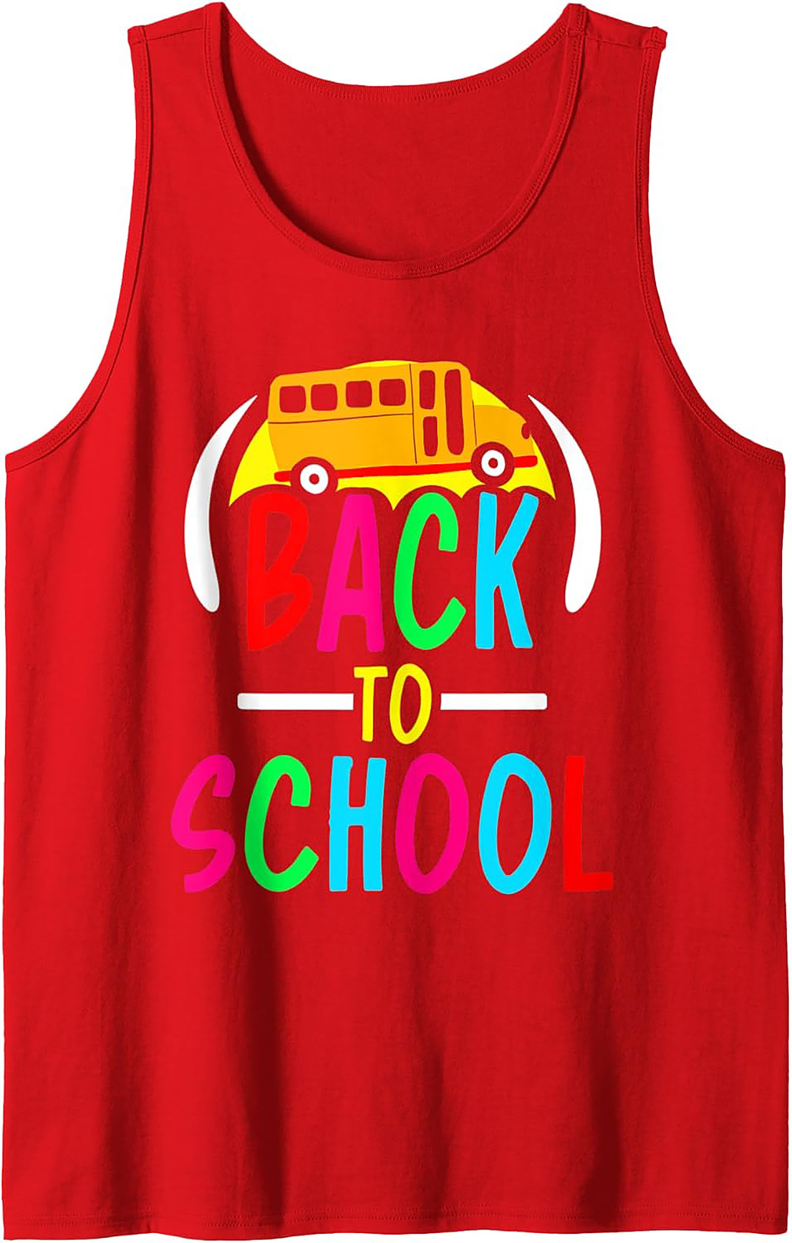 Classic School Bus Back to School Graphic Tank Top | Unisex Sleeveless Shirt