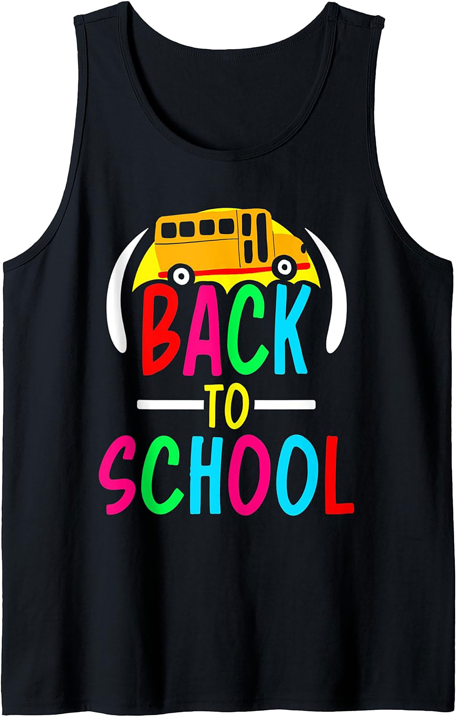 Classic School Bus Back to School Graphic Tank Top | Unisex Sleeveless Shirt