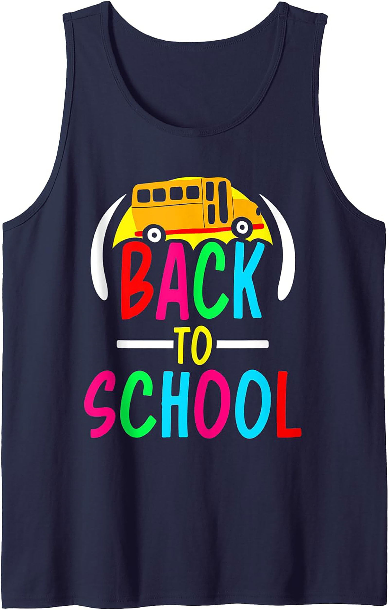 Classic School Bus Back to School Graphic Tank Top | Unisex Sleeveless Shirt