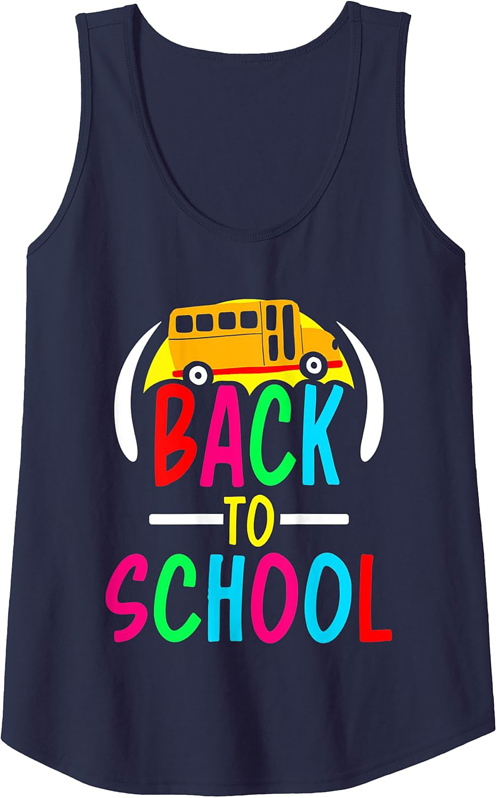 Classic School Bus Back to School Graphic Tank Top | Unisex Sleeveless Shirt