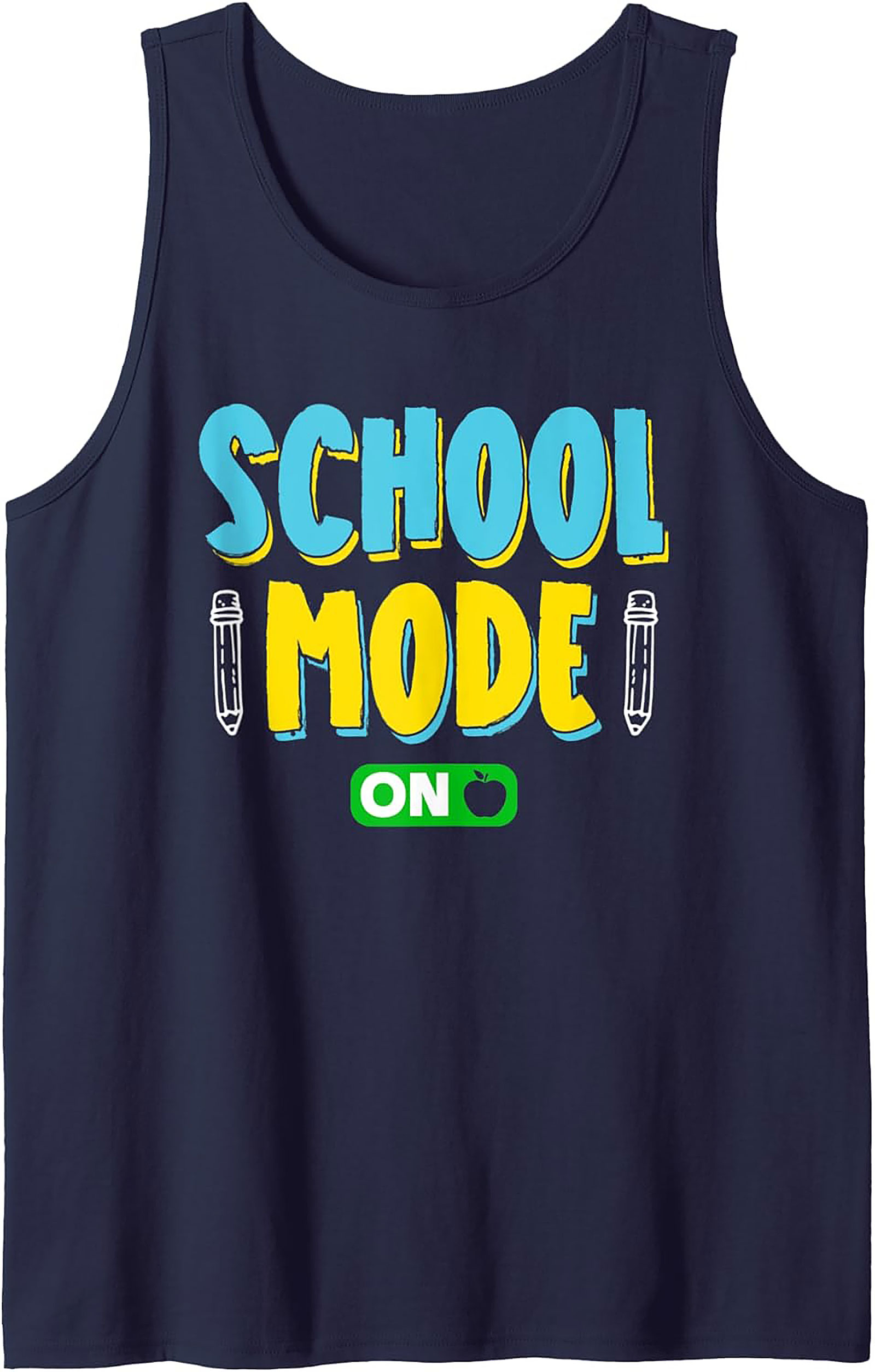 School Mode On Teacher Graphic Tank Top | Back to School Sleeveless Shirt