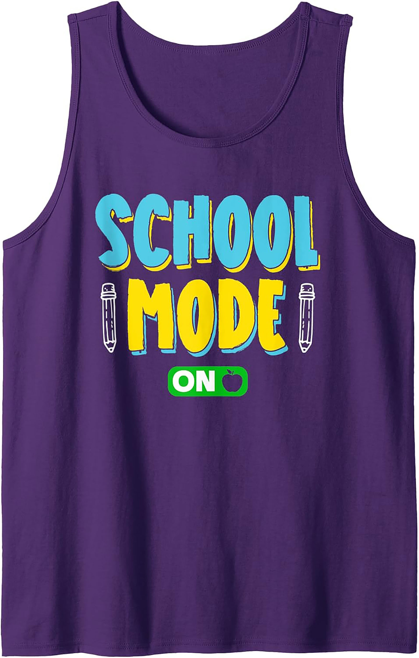 School Mode On Teacher Graphic Tank Top | Back to School Sleeveless Shirt