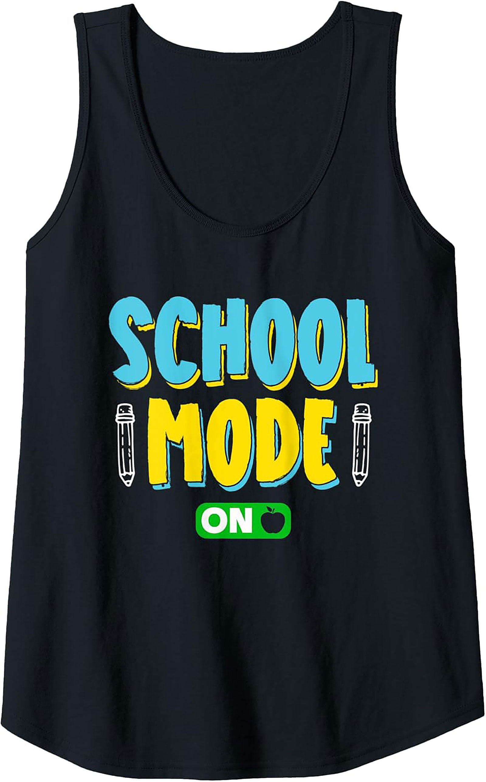 School Mode On Teacher Graphic Tank Top | Back to School Sleeveless Shirt