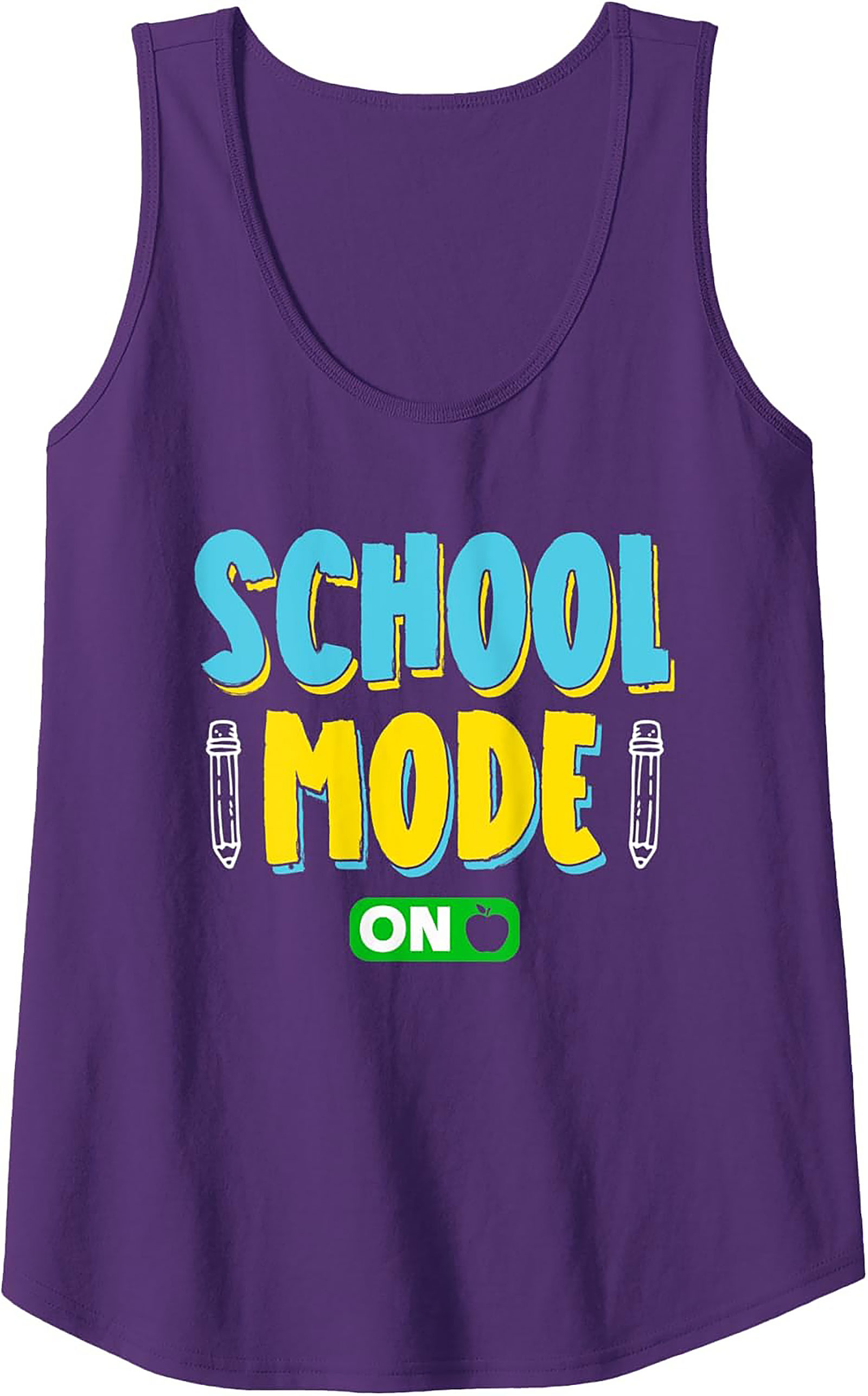School Mode On Teacher Graphic Tank Top | Back to School Sleeveless Shirt