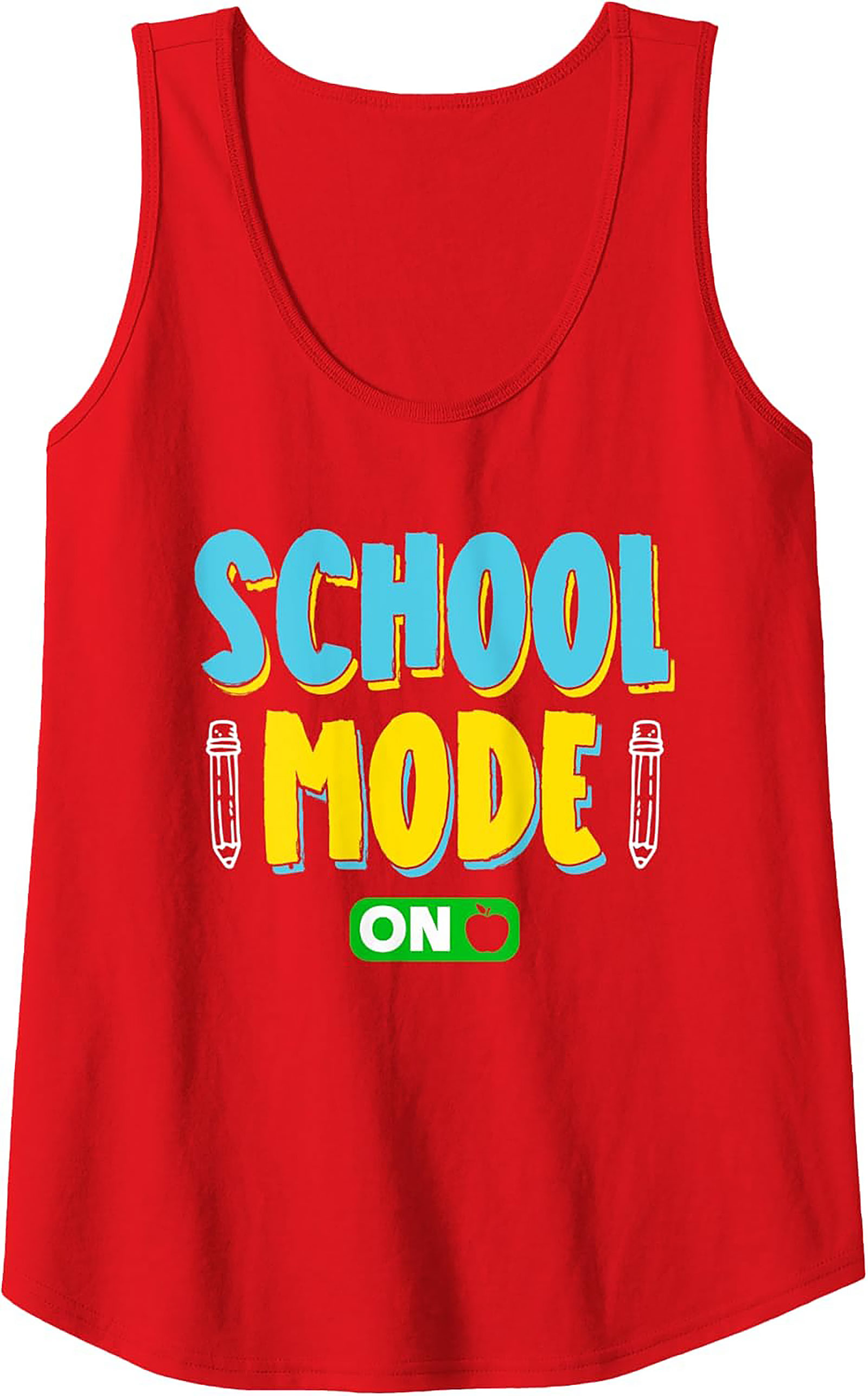School Mode On Teacher Graphic Tank Top | Back to School Sleeveless Shirt