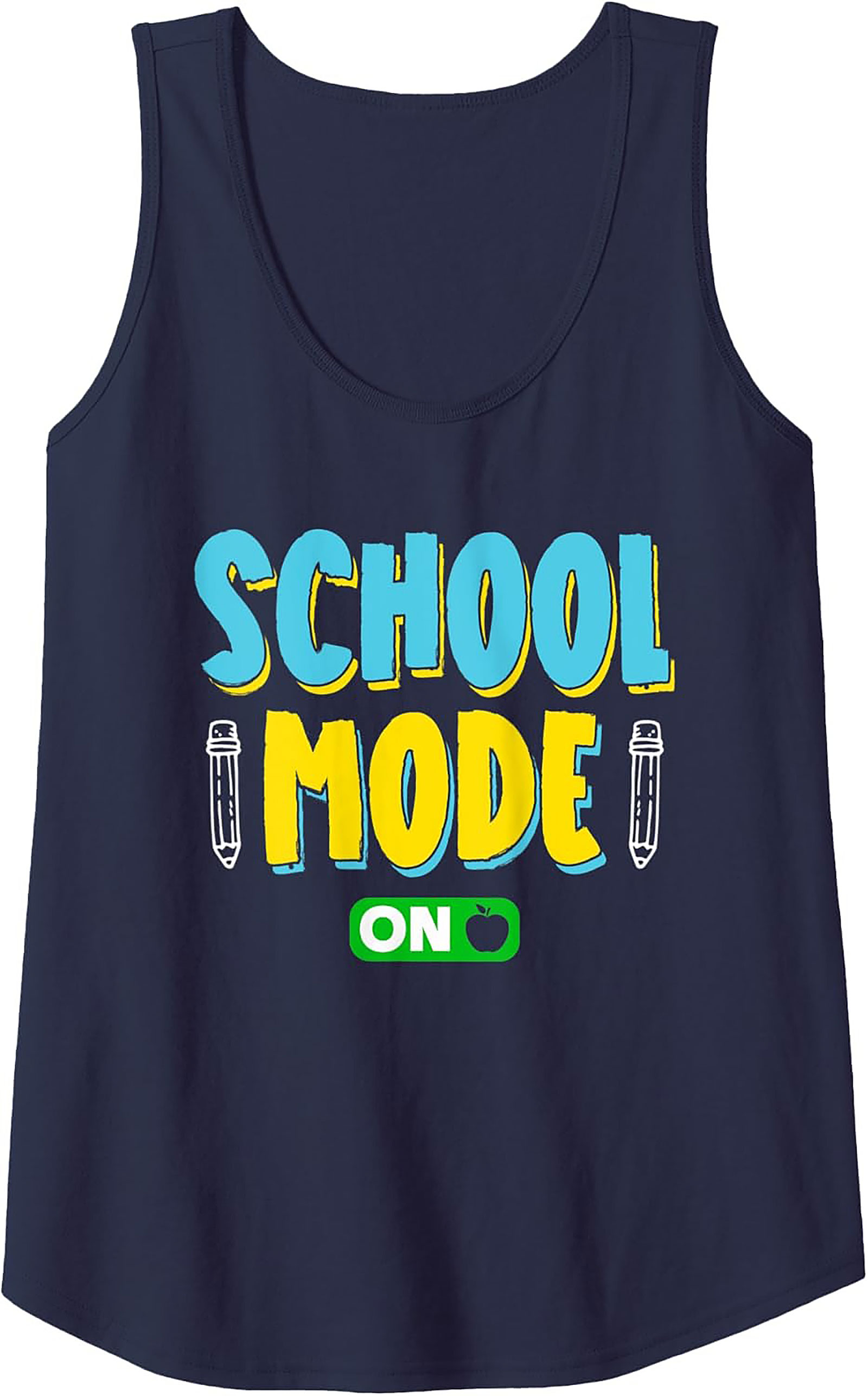 School Mode On Teacher Graphic Tank Top | Back to School Sleeveless Shirt