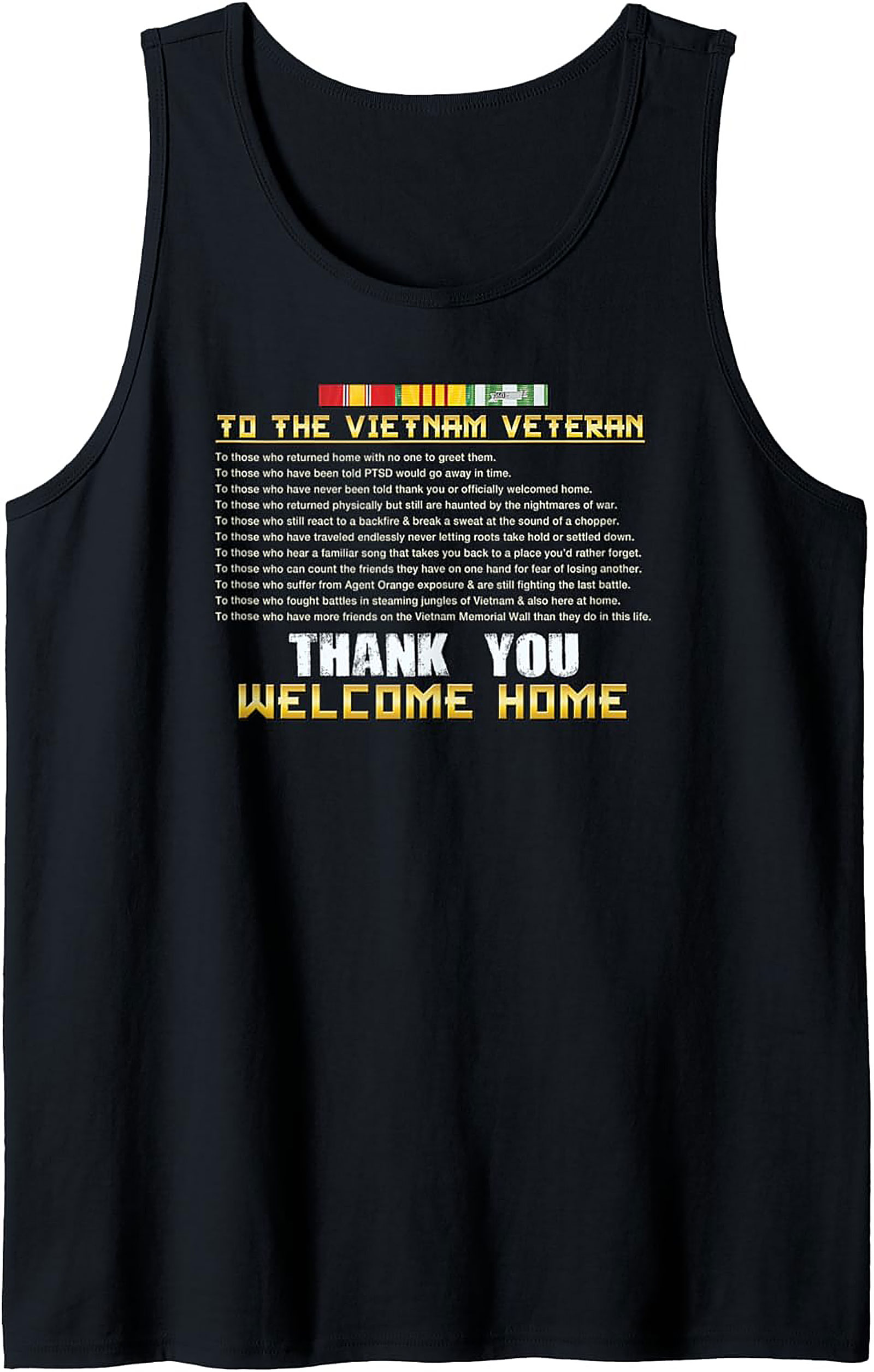 Vietnam Veteran Tank Top | Thank You Welcome Home Graphic