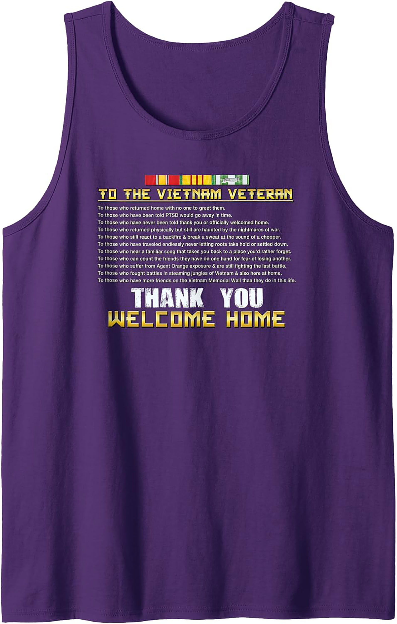 Vietnam Veteran Tank Top | Thank You Welcome Home Graphic