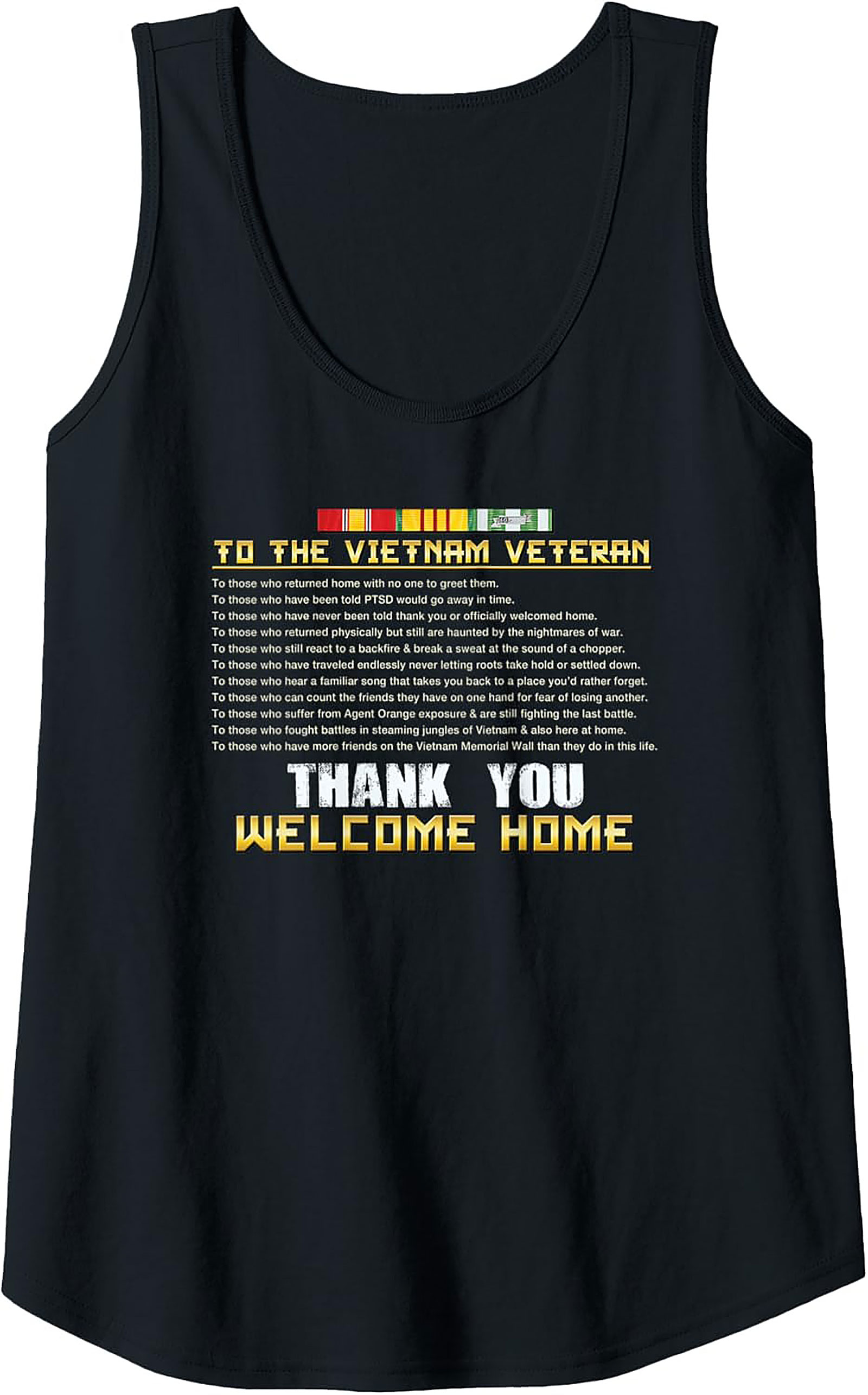 Vietnam Veteran Tank Top | Thank You Welcome Home Graphic