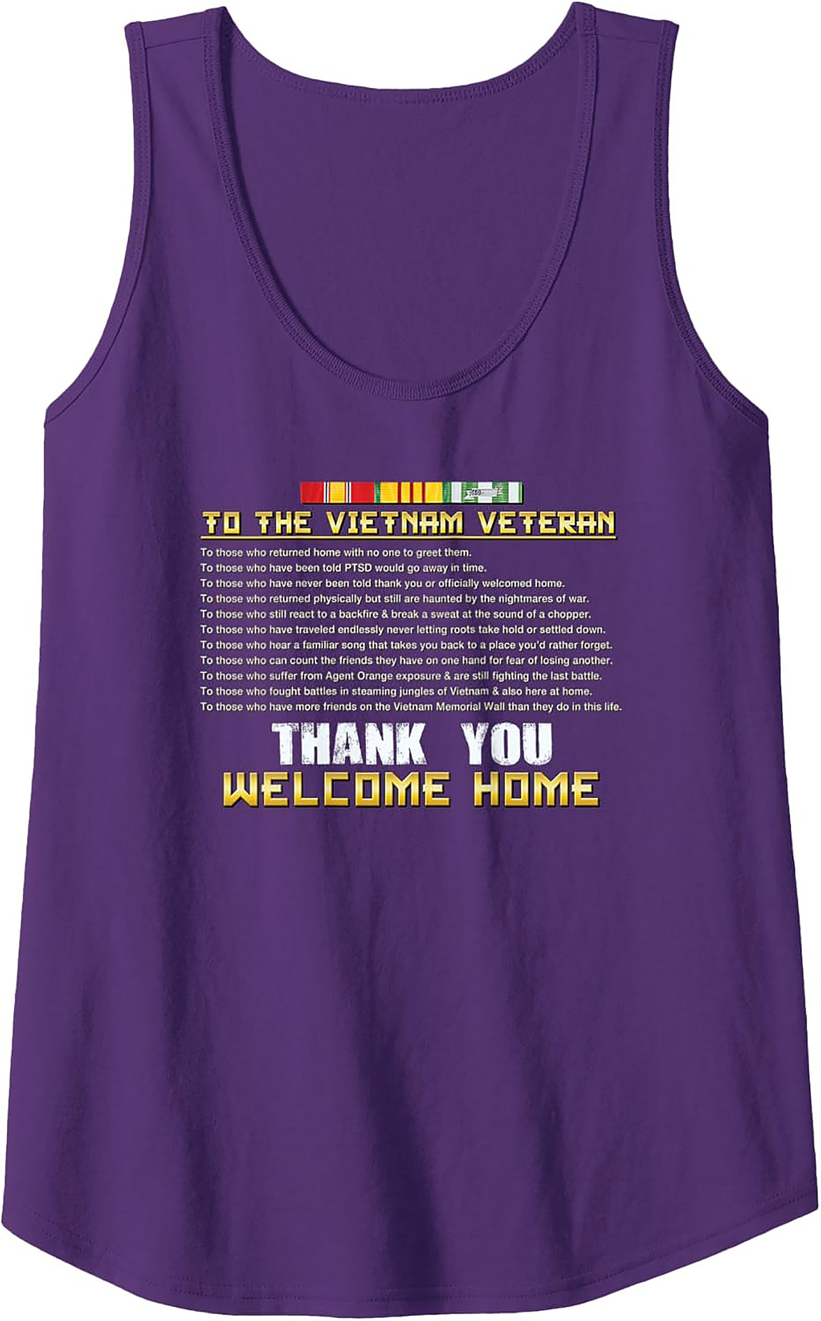 Vietnam Veteran Tank Top | Thank You Welcome Home Graphic