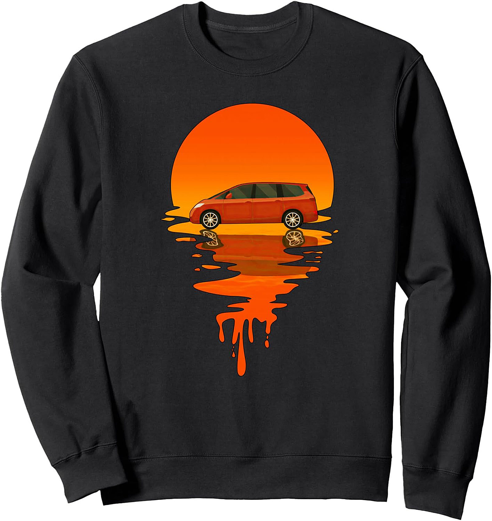 Minivan Crewneck Sweatshirt JDM Vaporwave Graphic