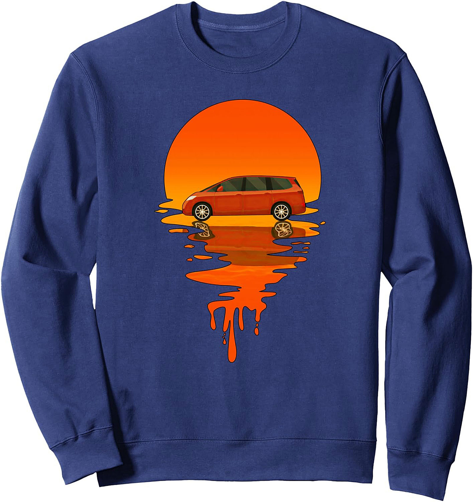 Minivan Crewneck Sweatshirt JDM Vaporwave Graphic