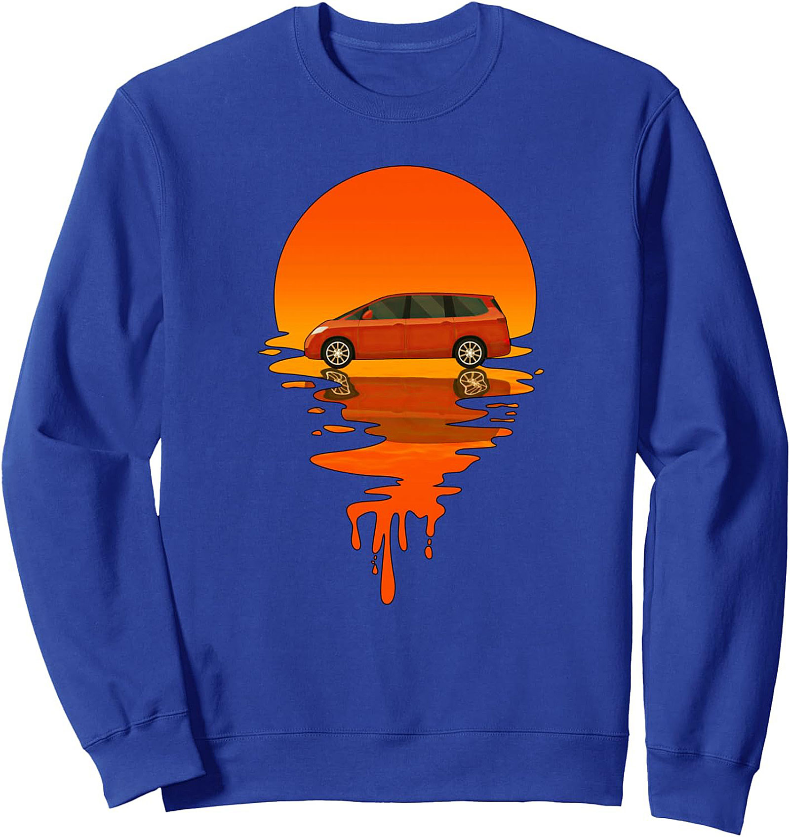Minivan Crewneck Sweatshirt JDM Vaporwave Graphic